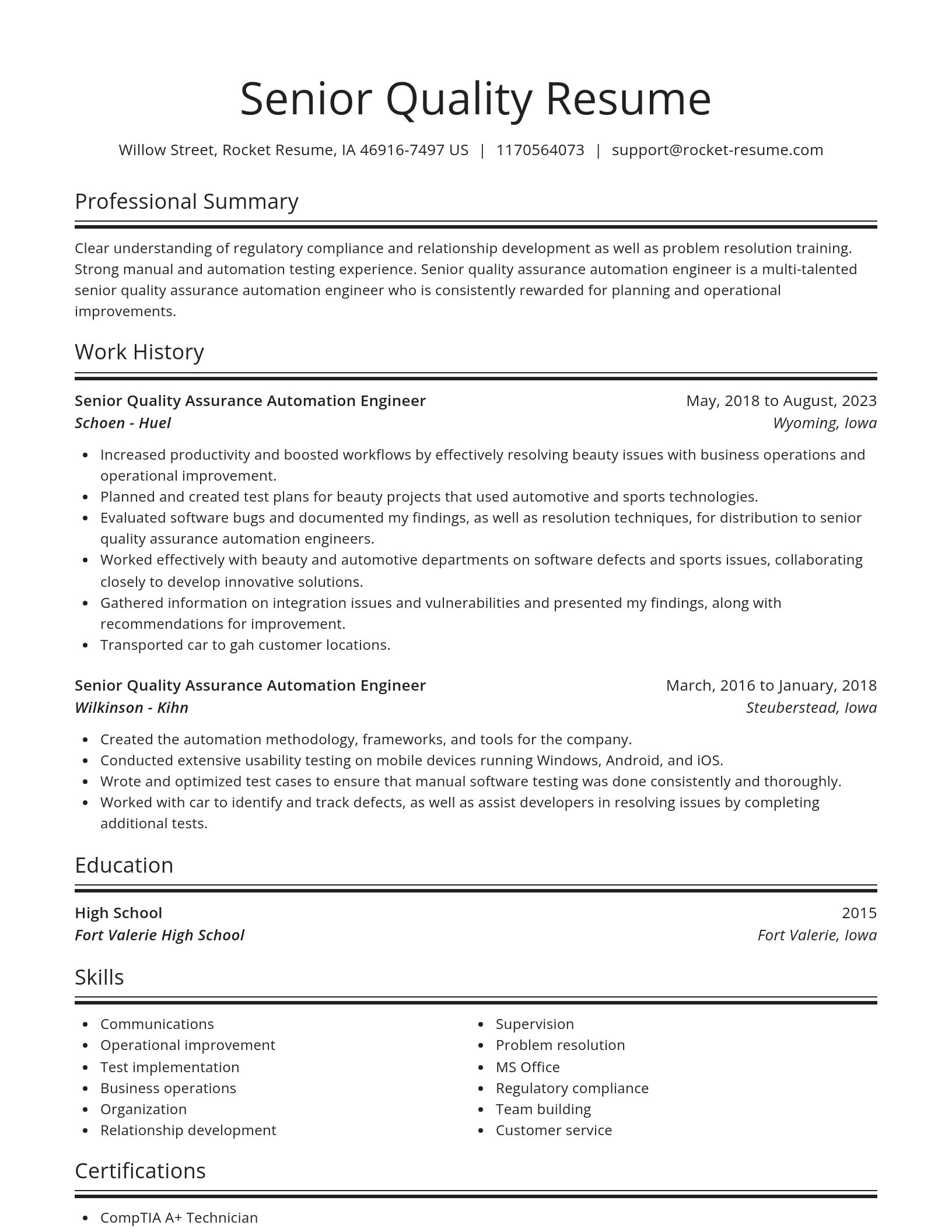 Spotlight resume template