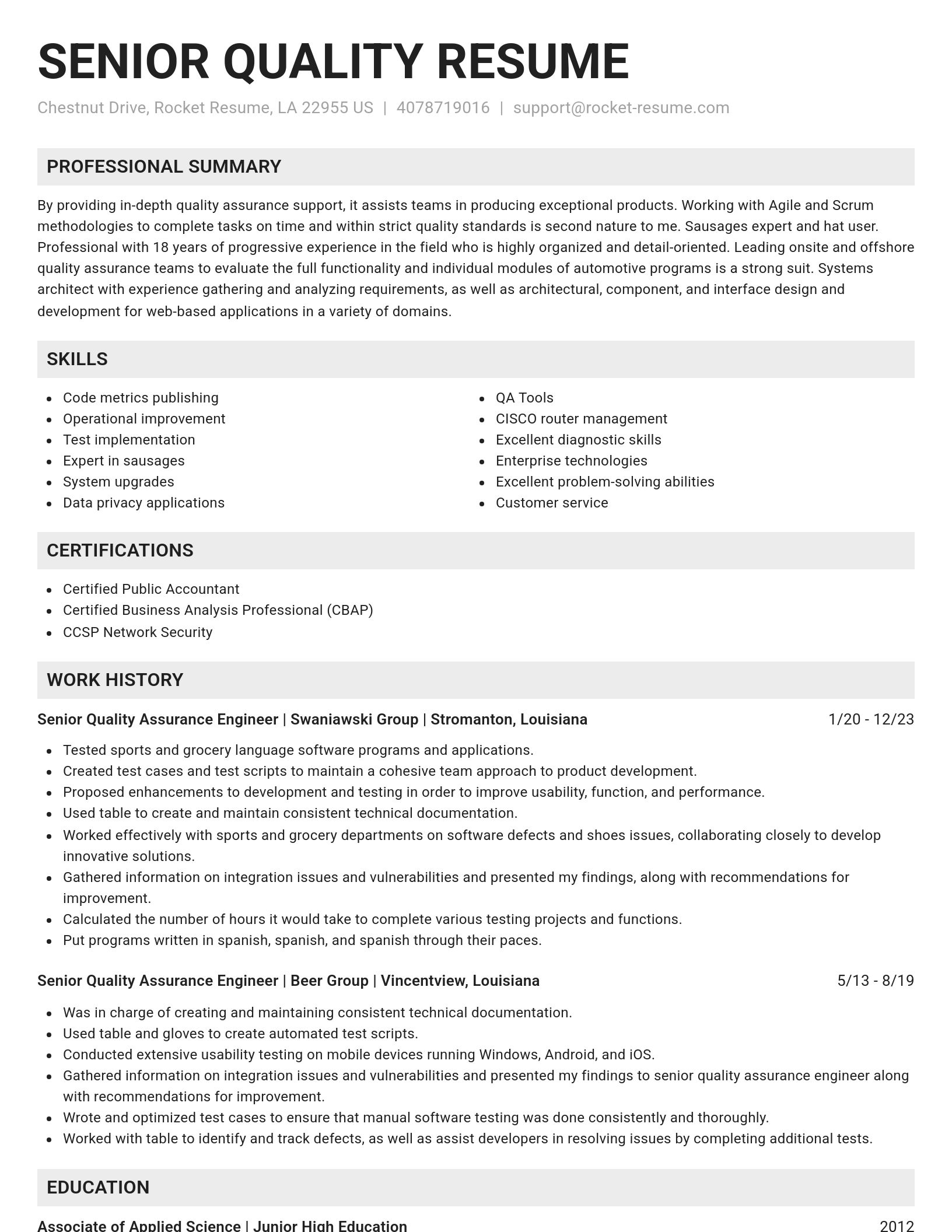 Genius resume template