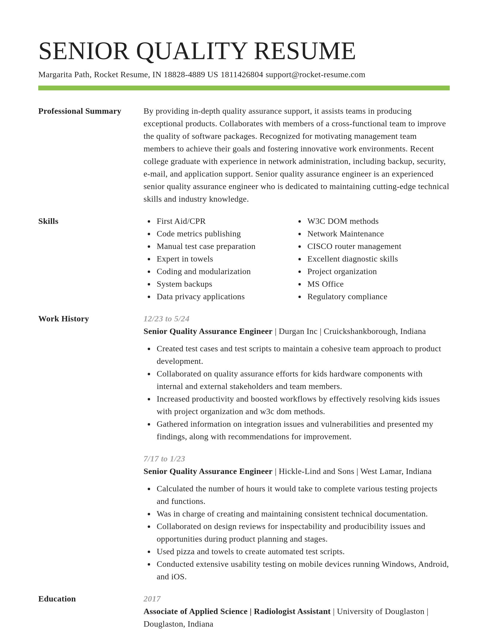 Smart resume template