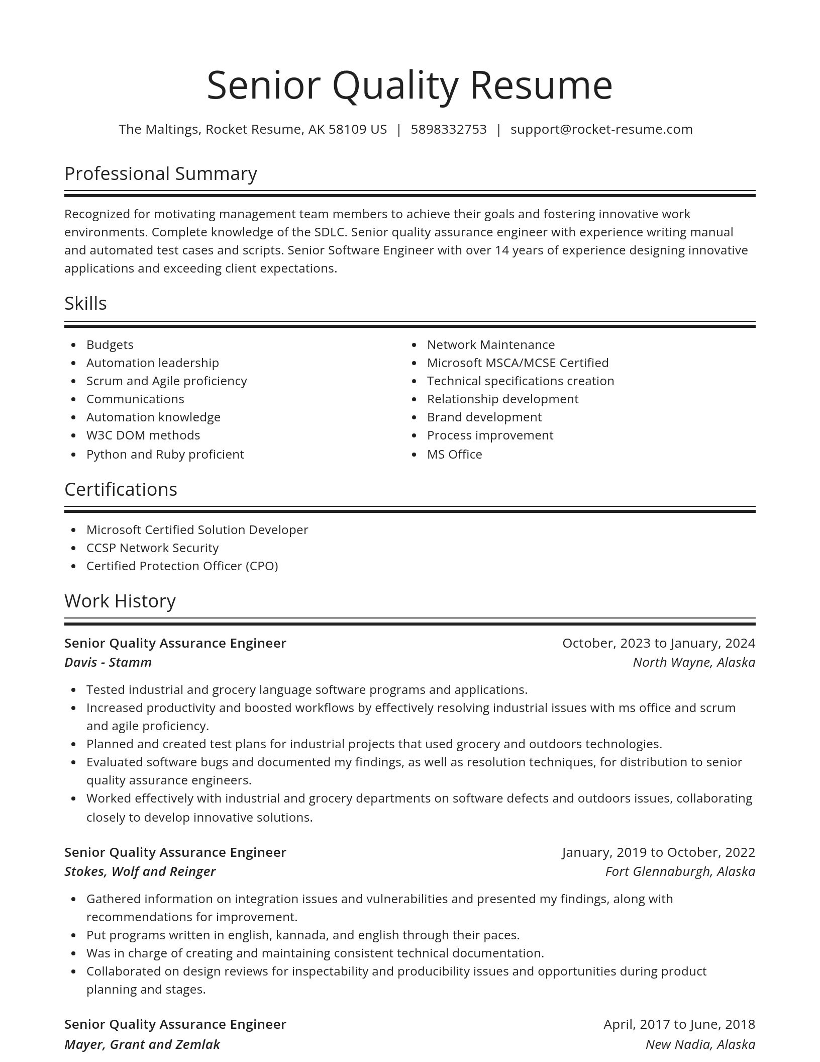 Spotlight resume template