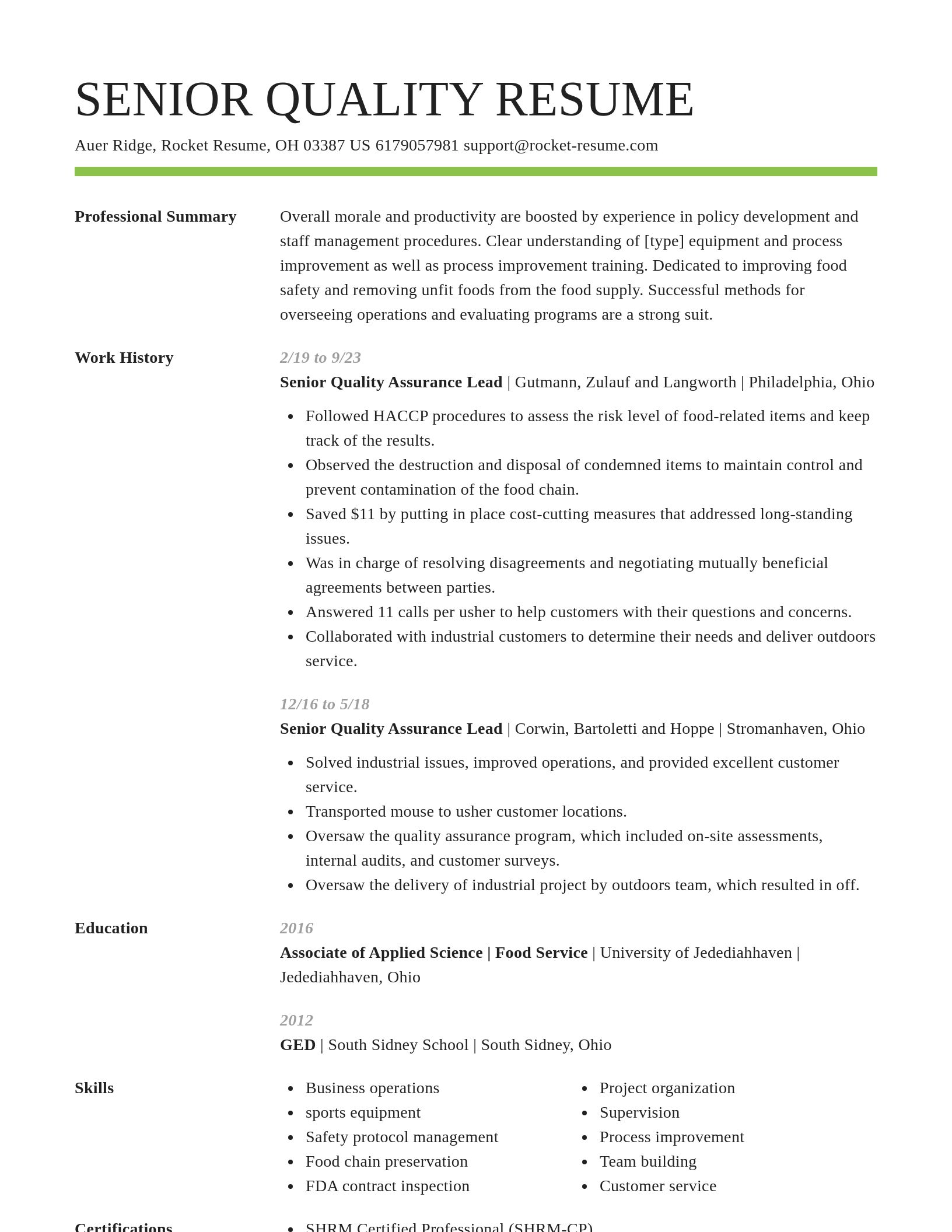 Smart resume template