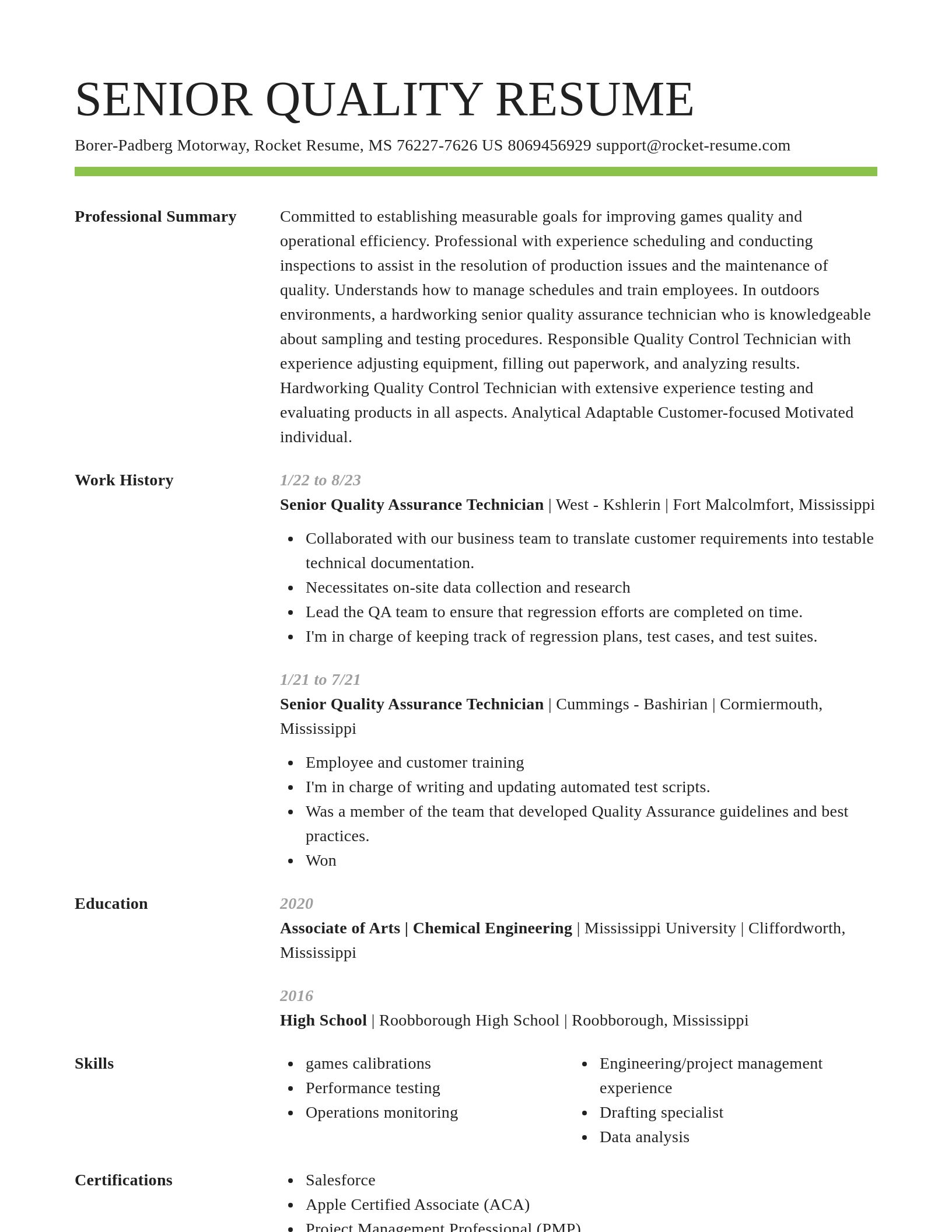 Smart resume template