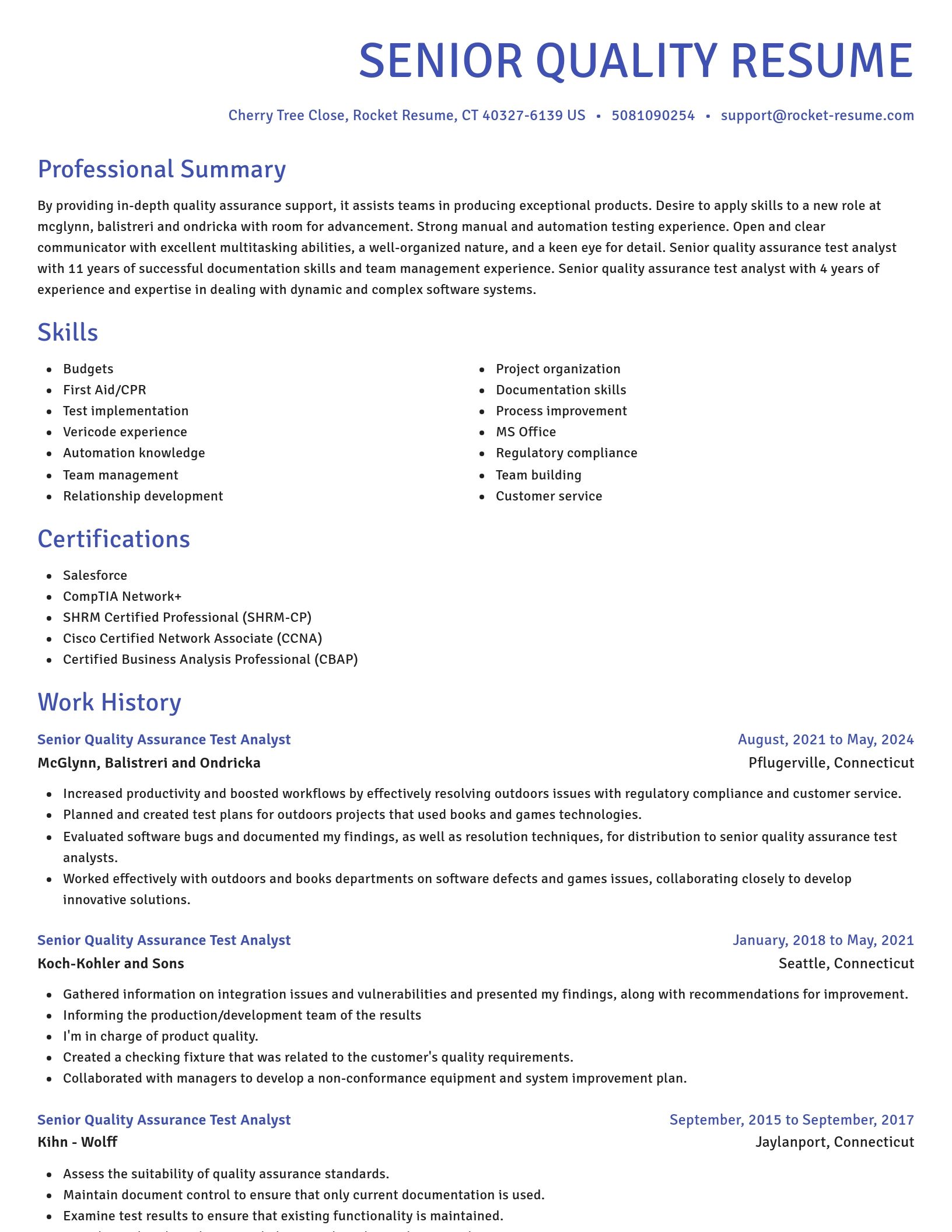 Novel resume template