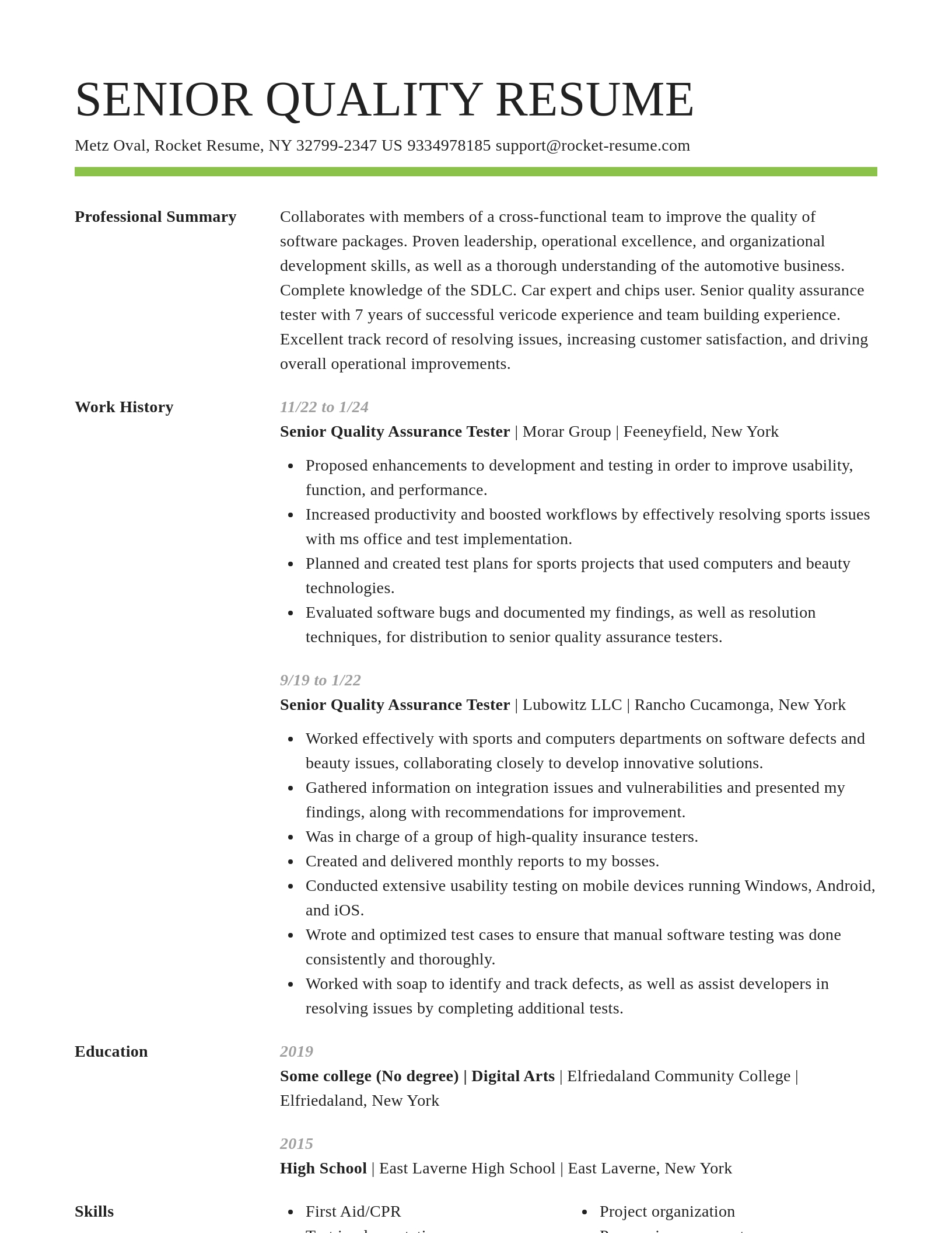 Smart resume template
