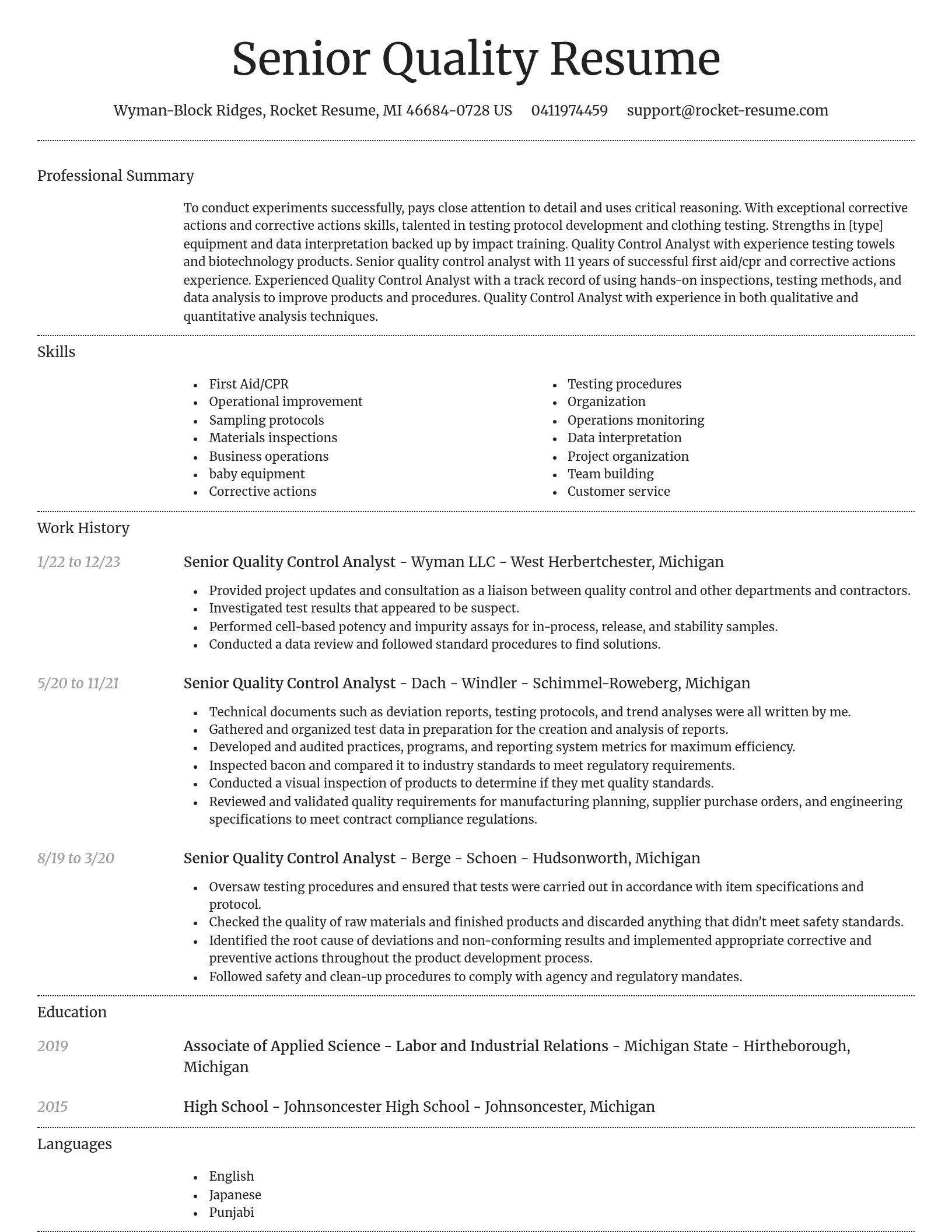Dignified resume template
