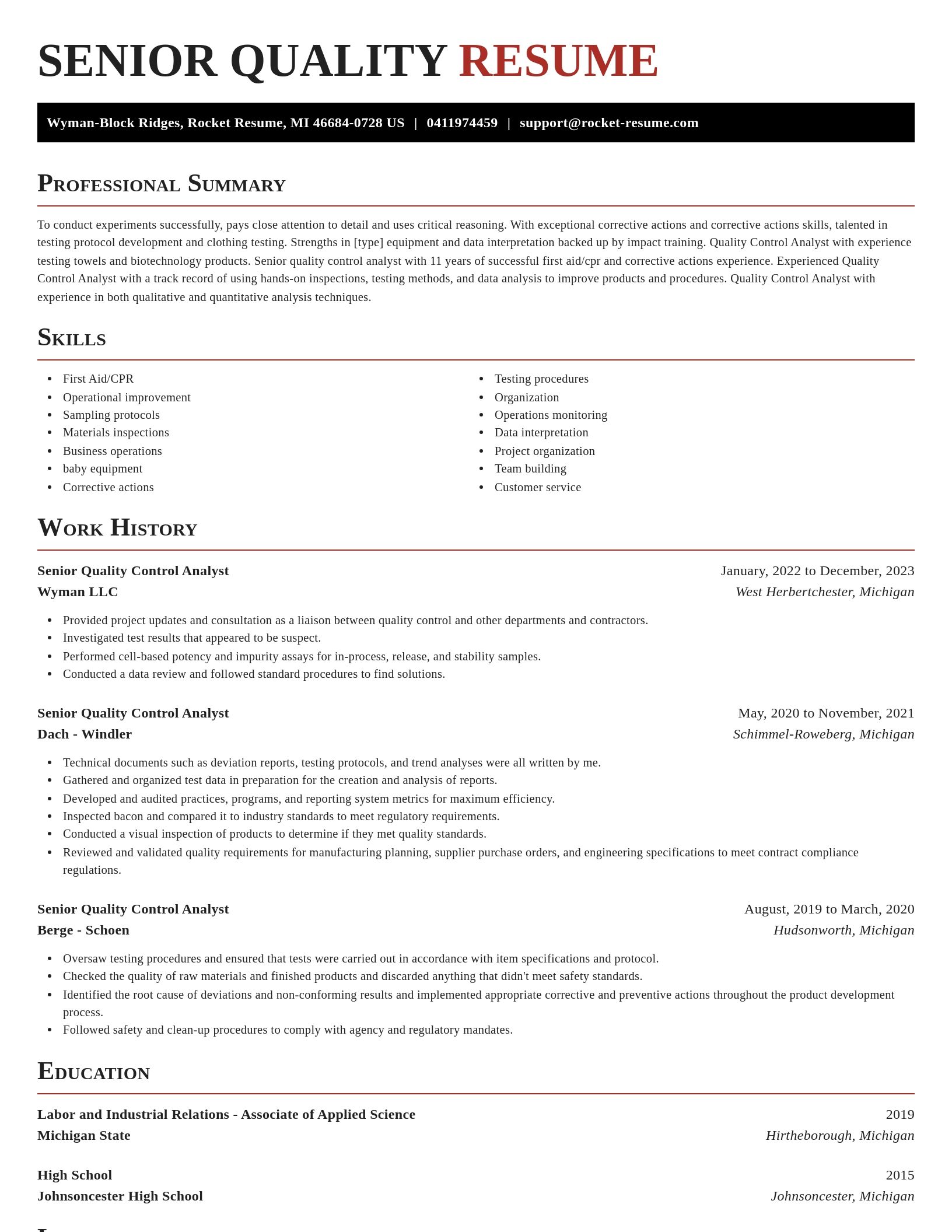 Exquisite resume template