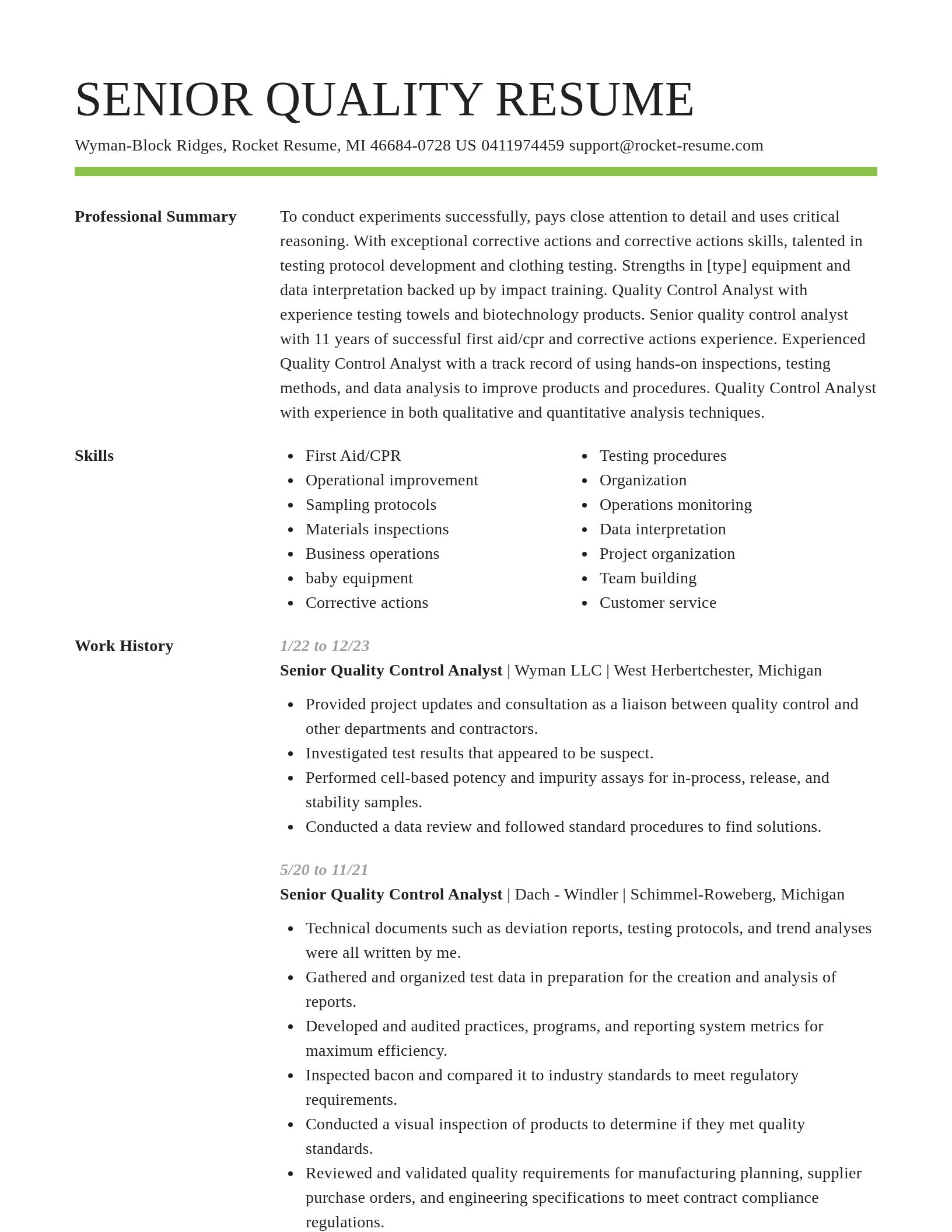 Smart resume template
