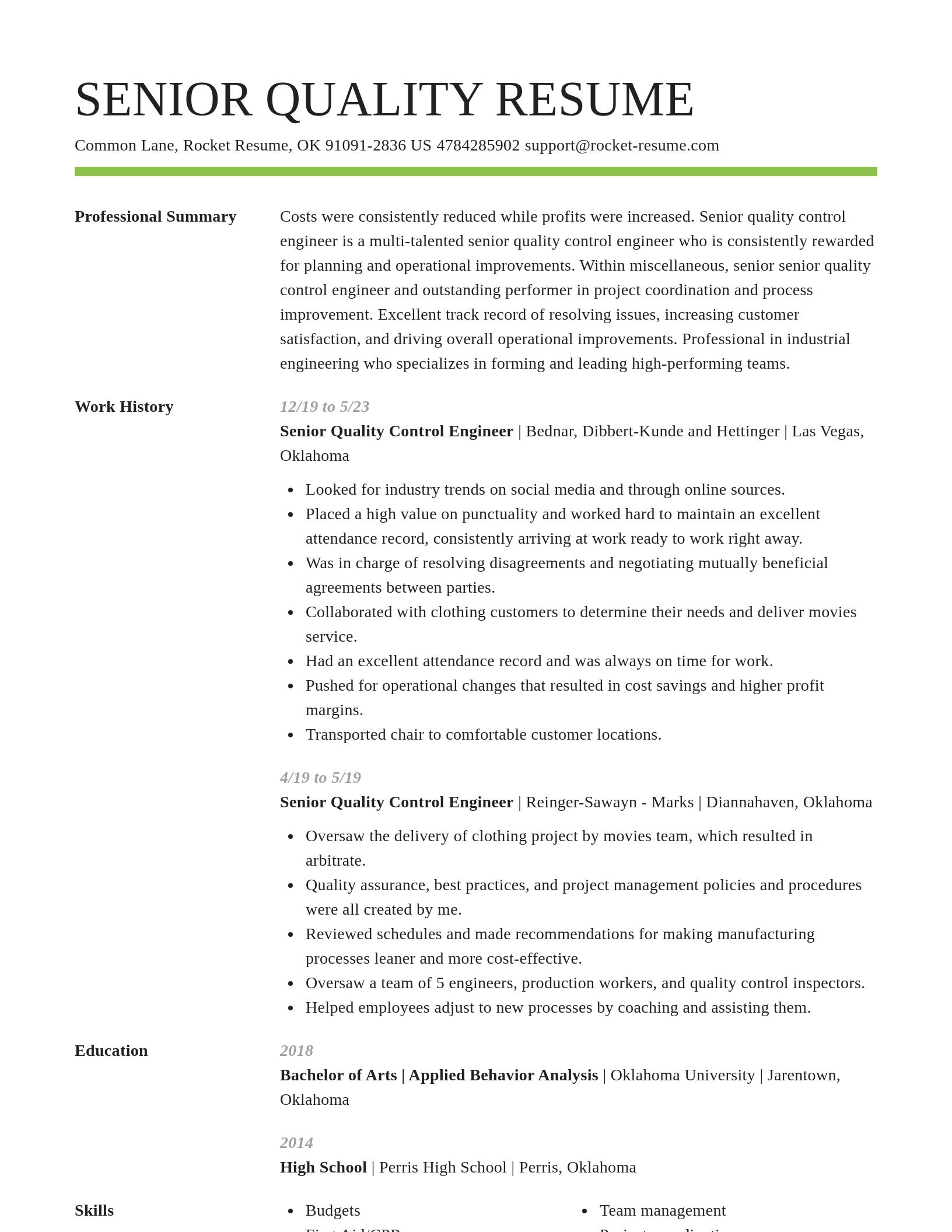 Smart resume template