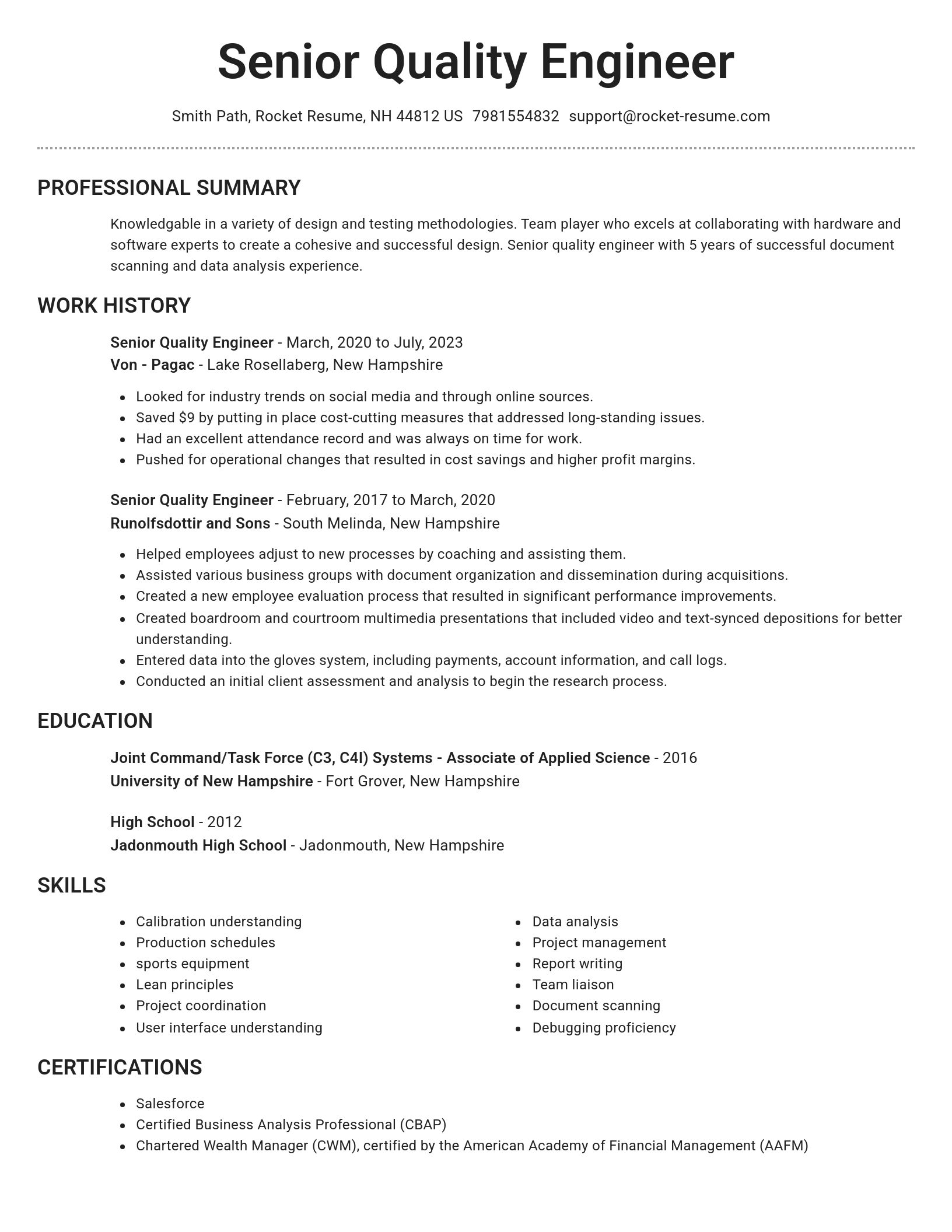 Brilliant resume template