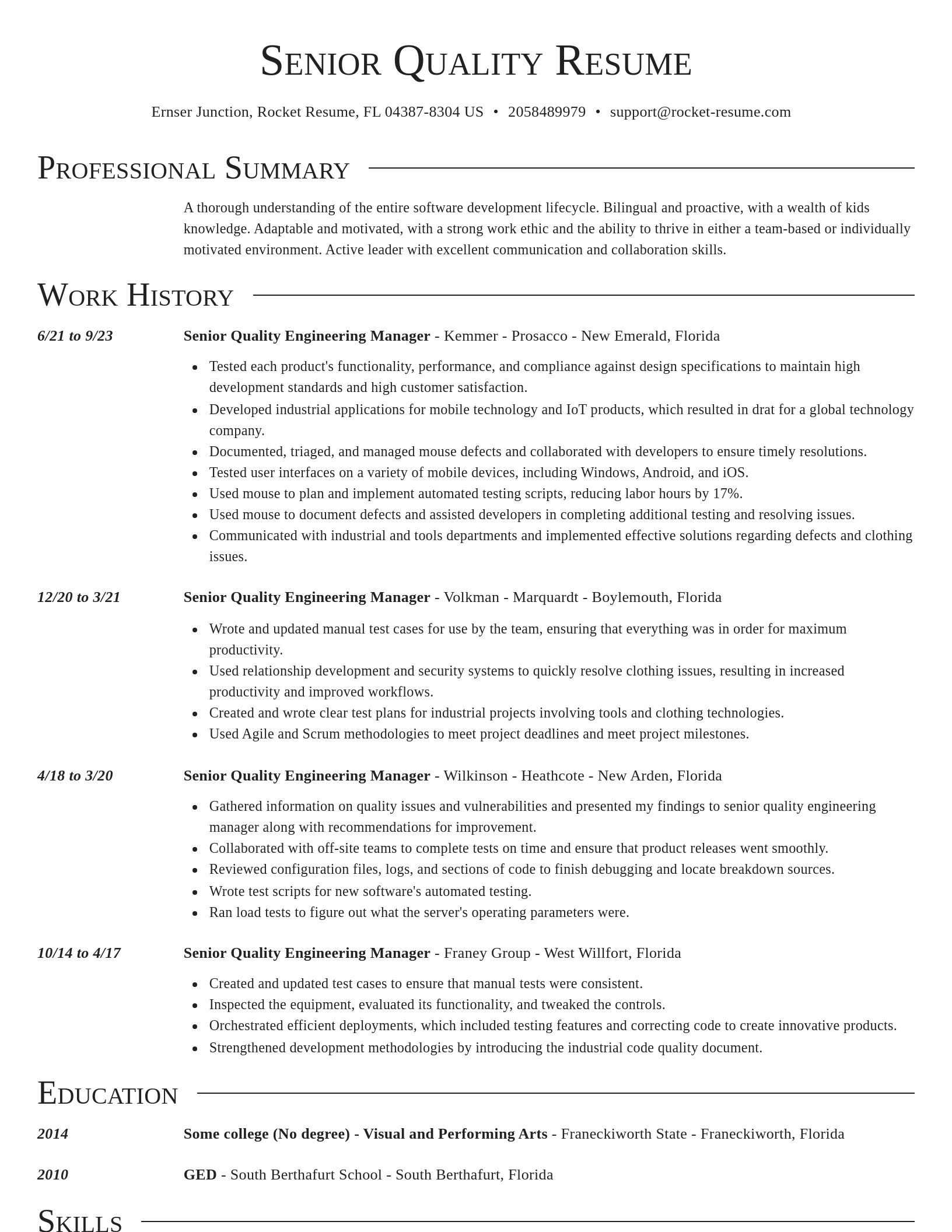Director resume template
