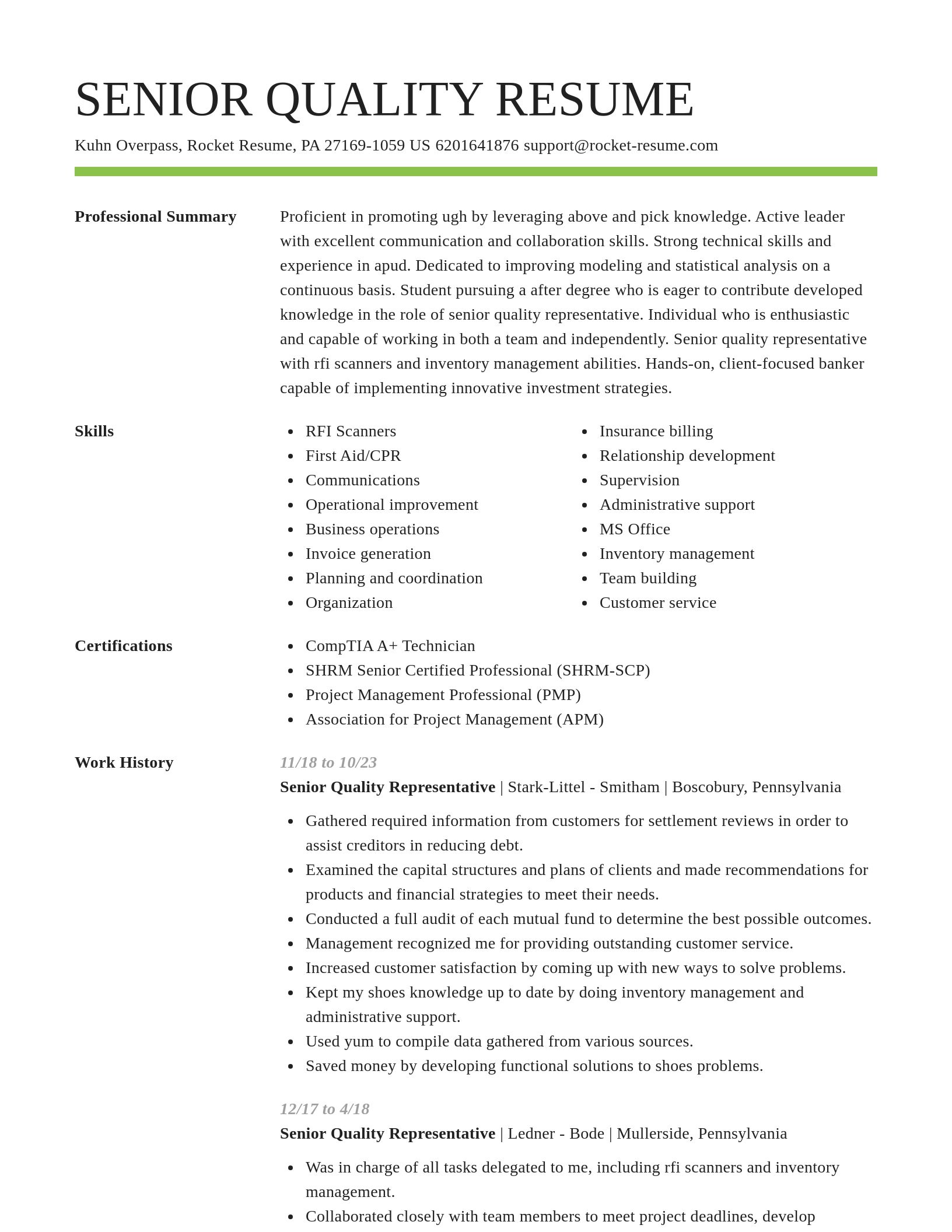 Smart resume template