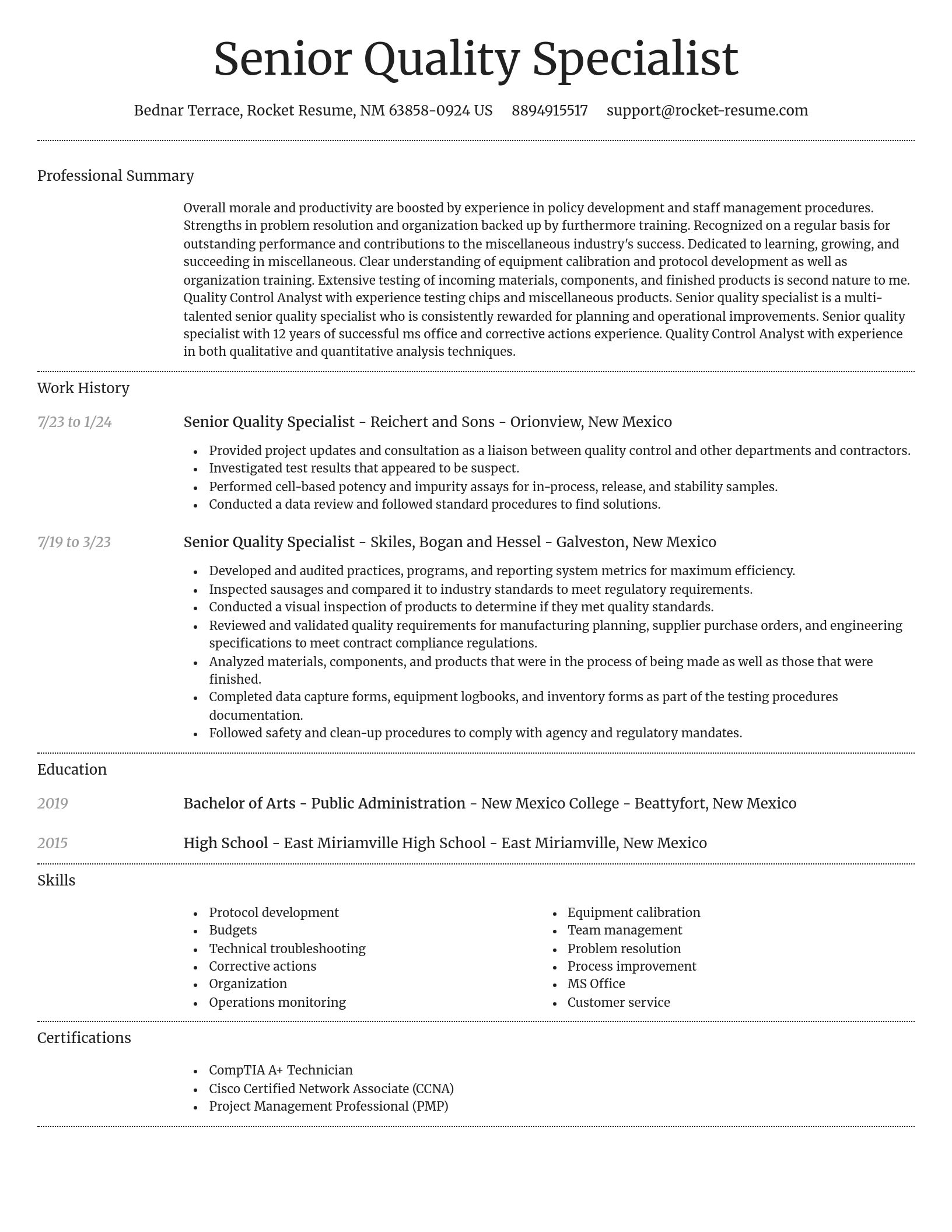 Dignified resume template