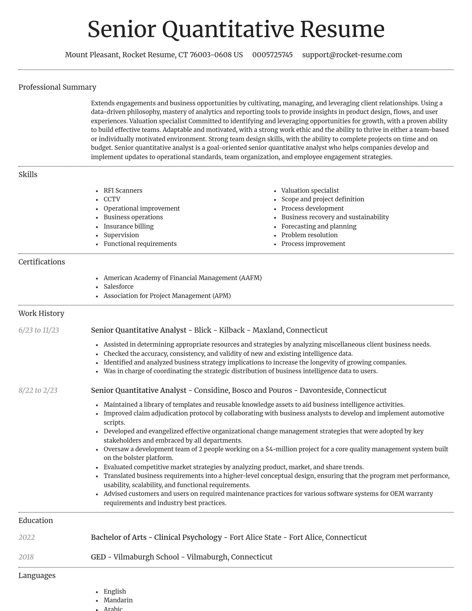 Dignified resume template