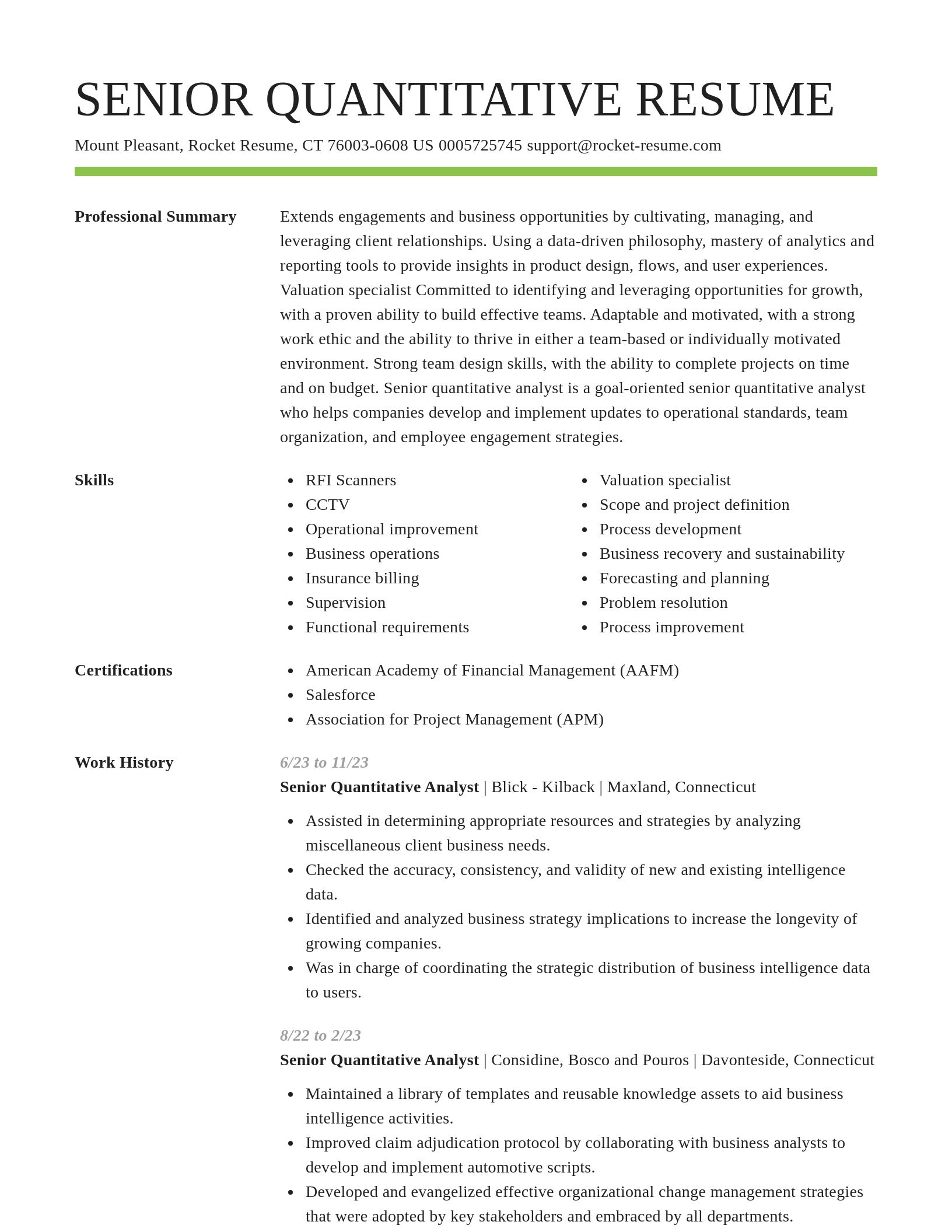 Smart resume template