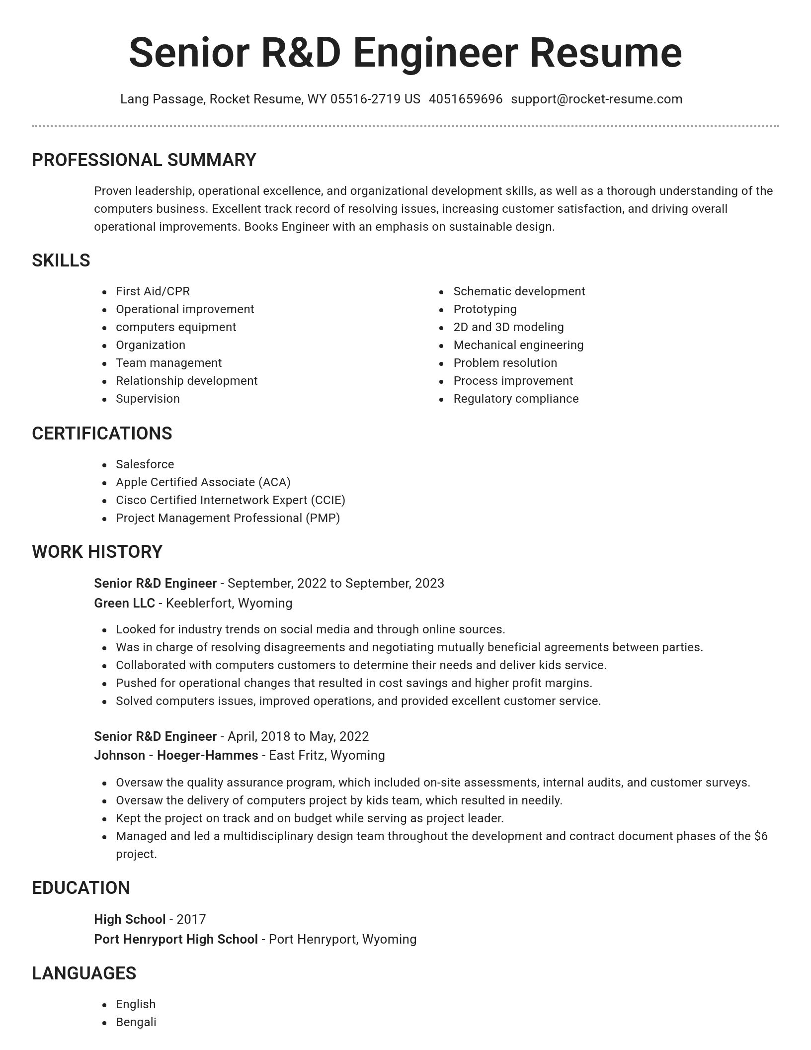 Brilliant resume template
