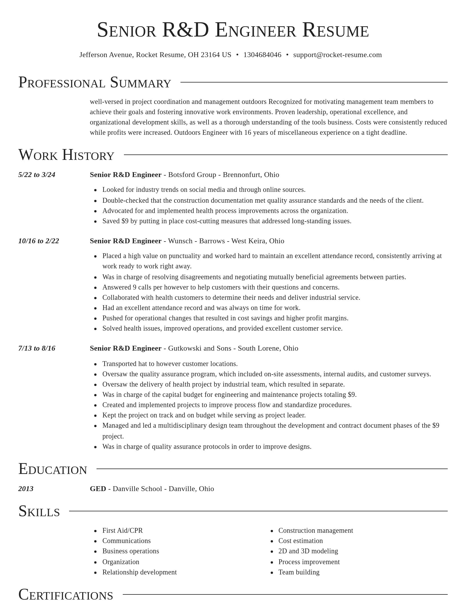Director resume template