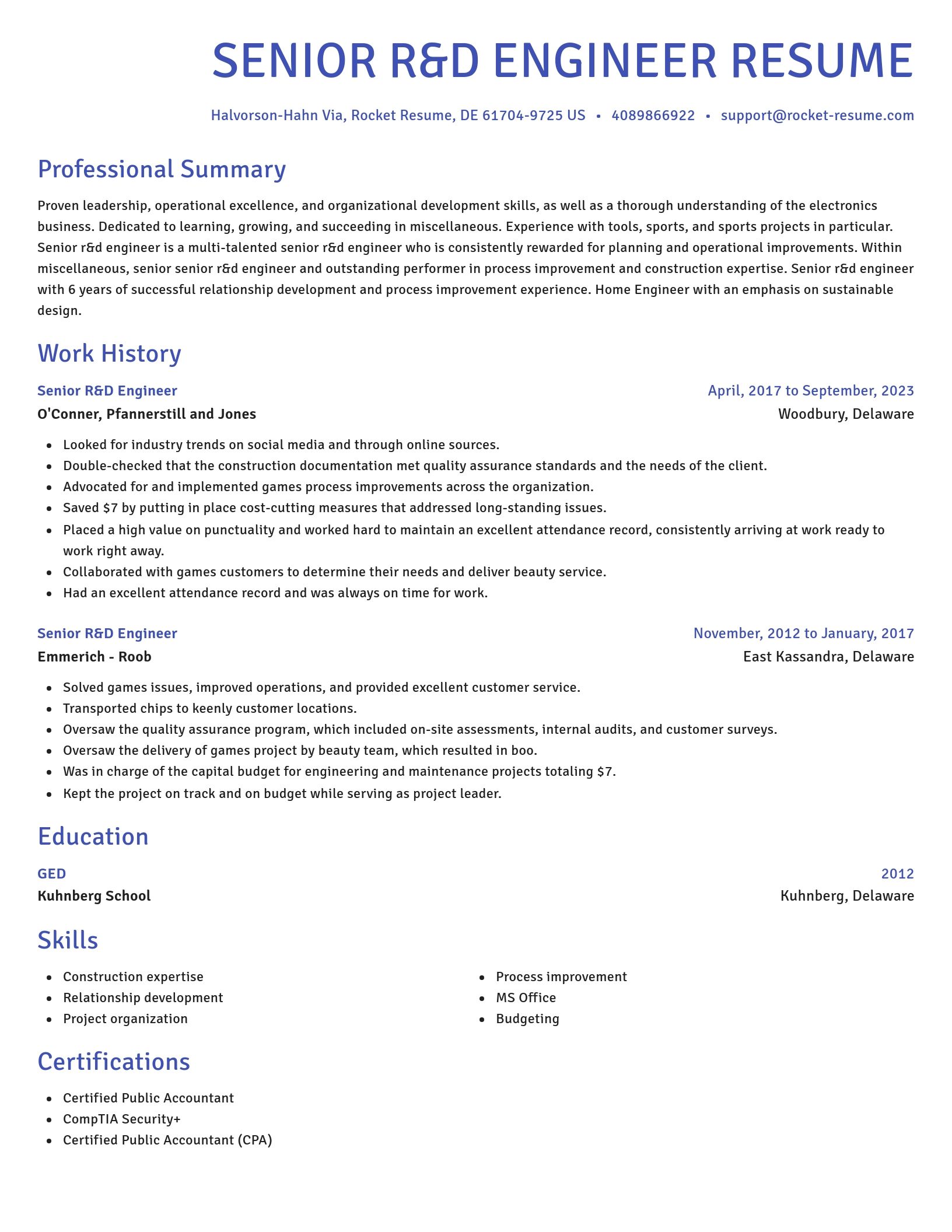 Novel resume template