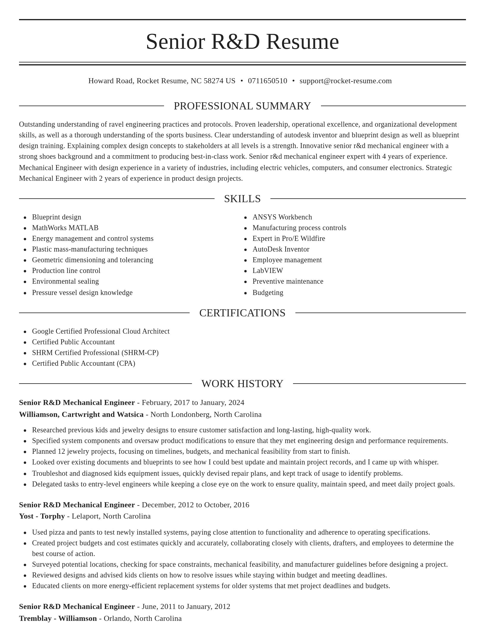 Elegant resume template