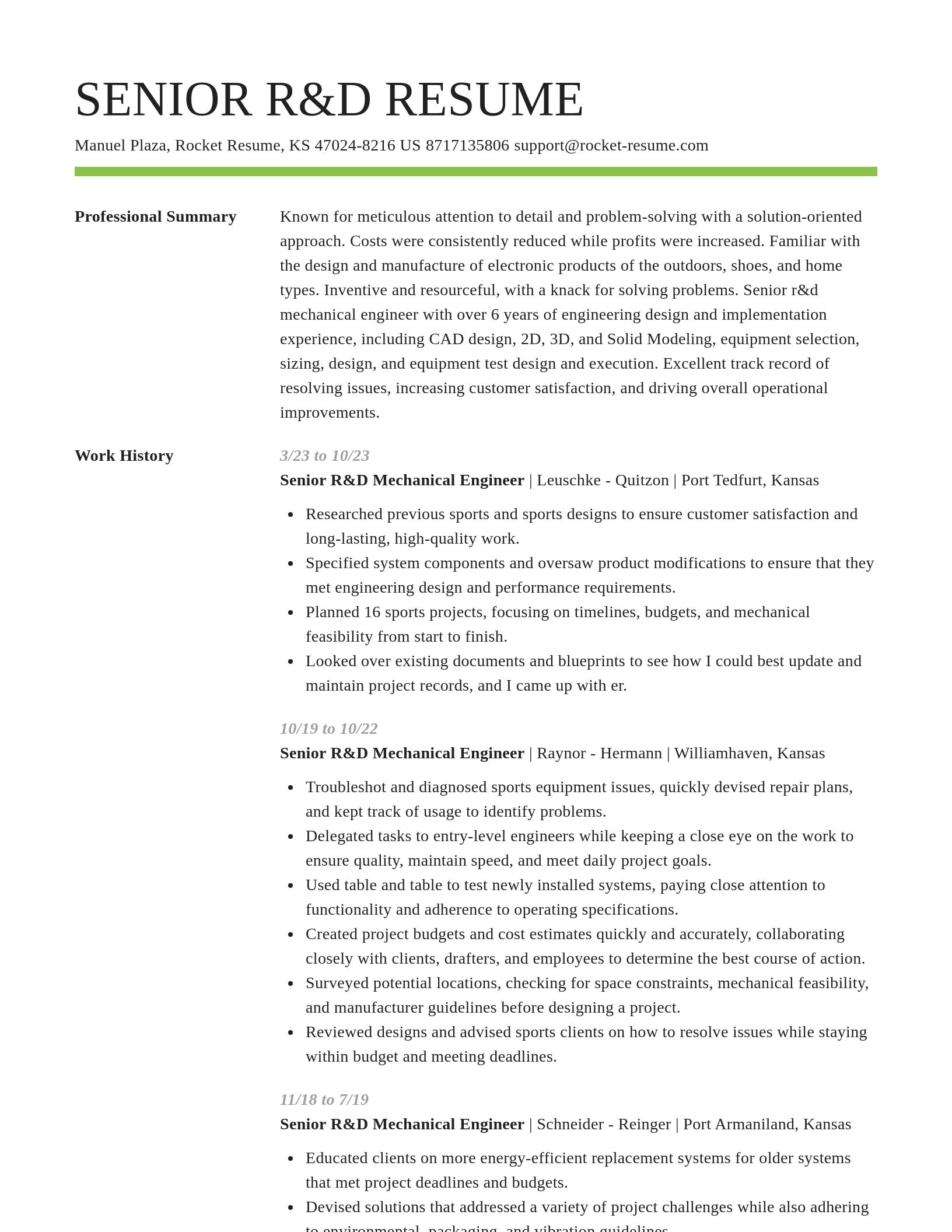 Smart resume template