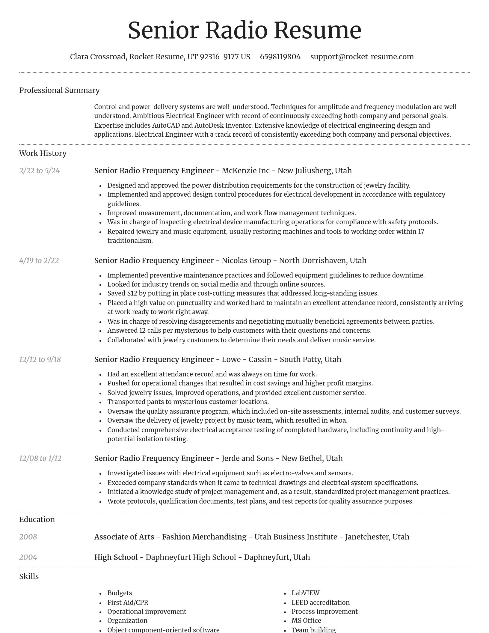 Dignified resume template