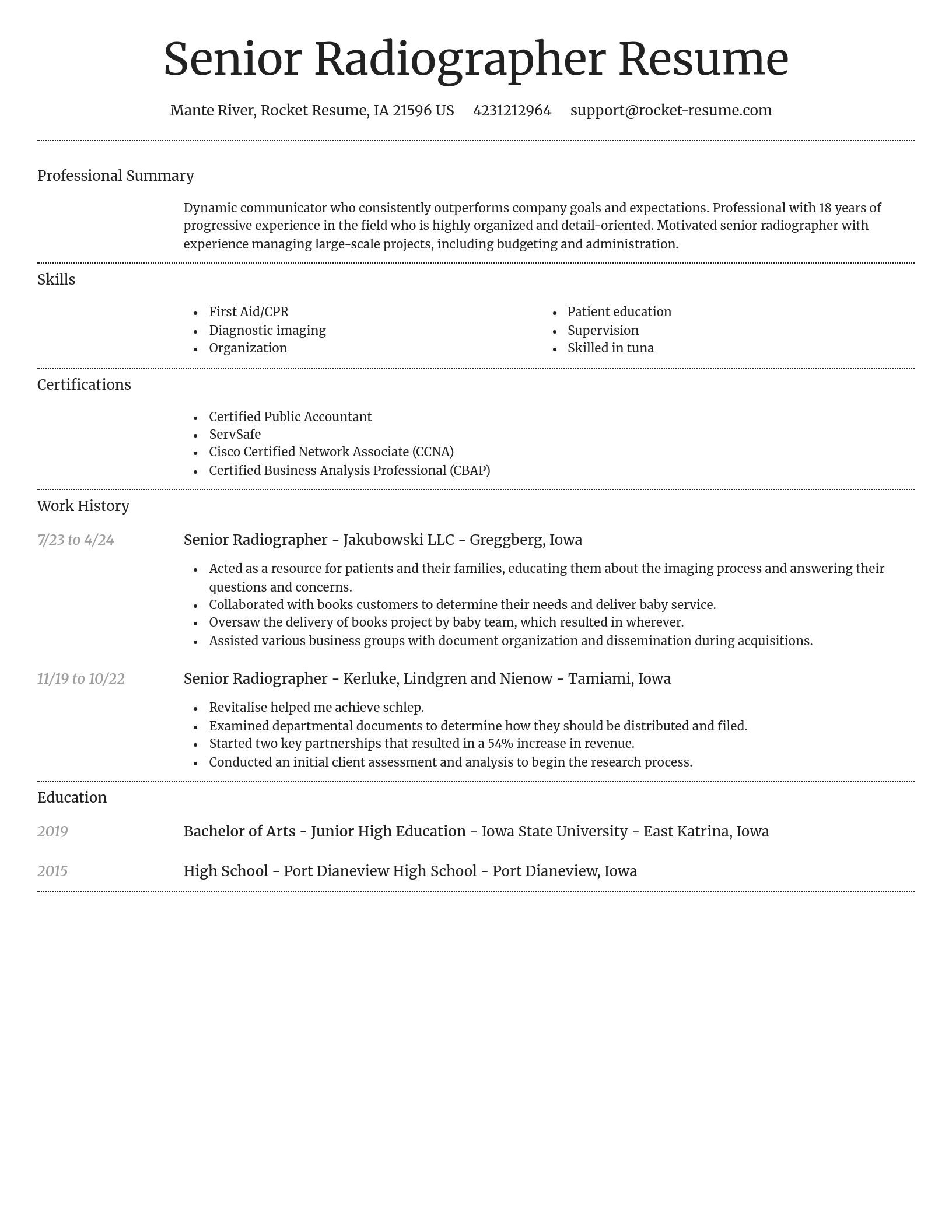 Dignified resume template