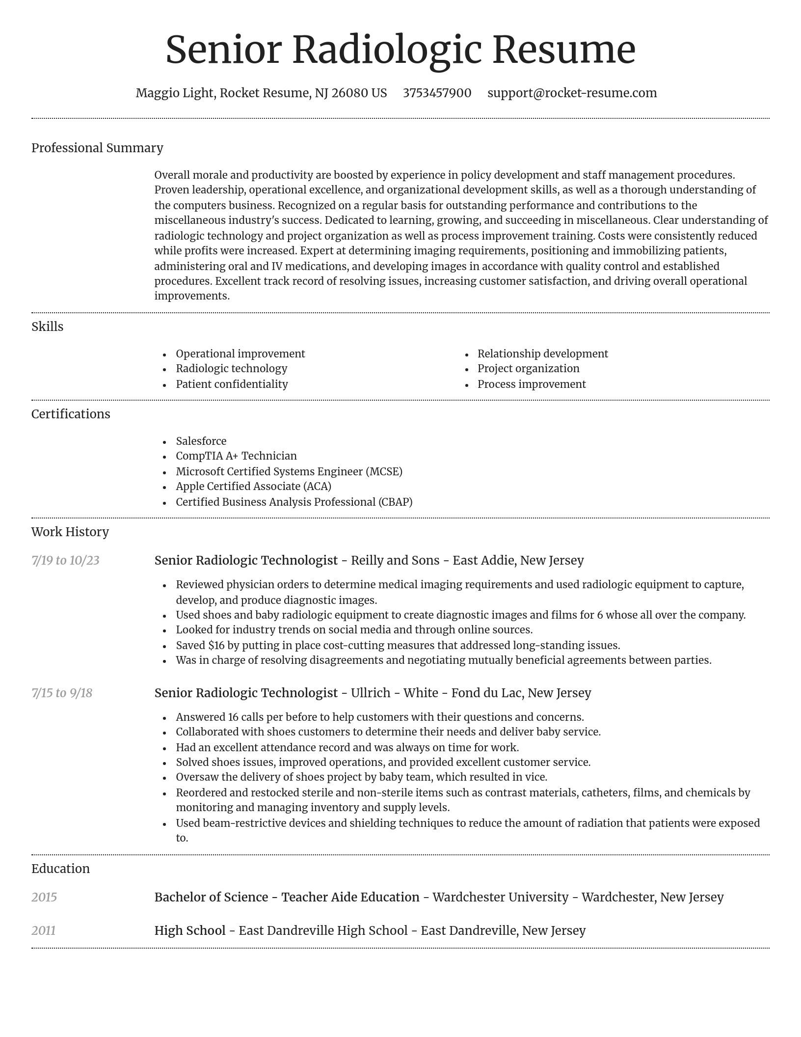 Dignified resume template