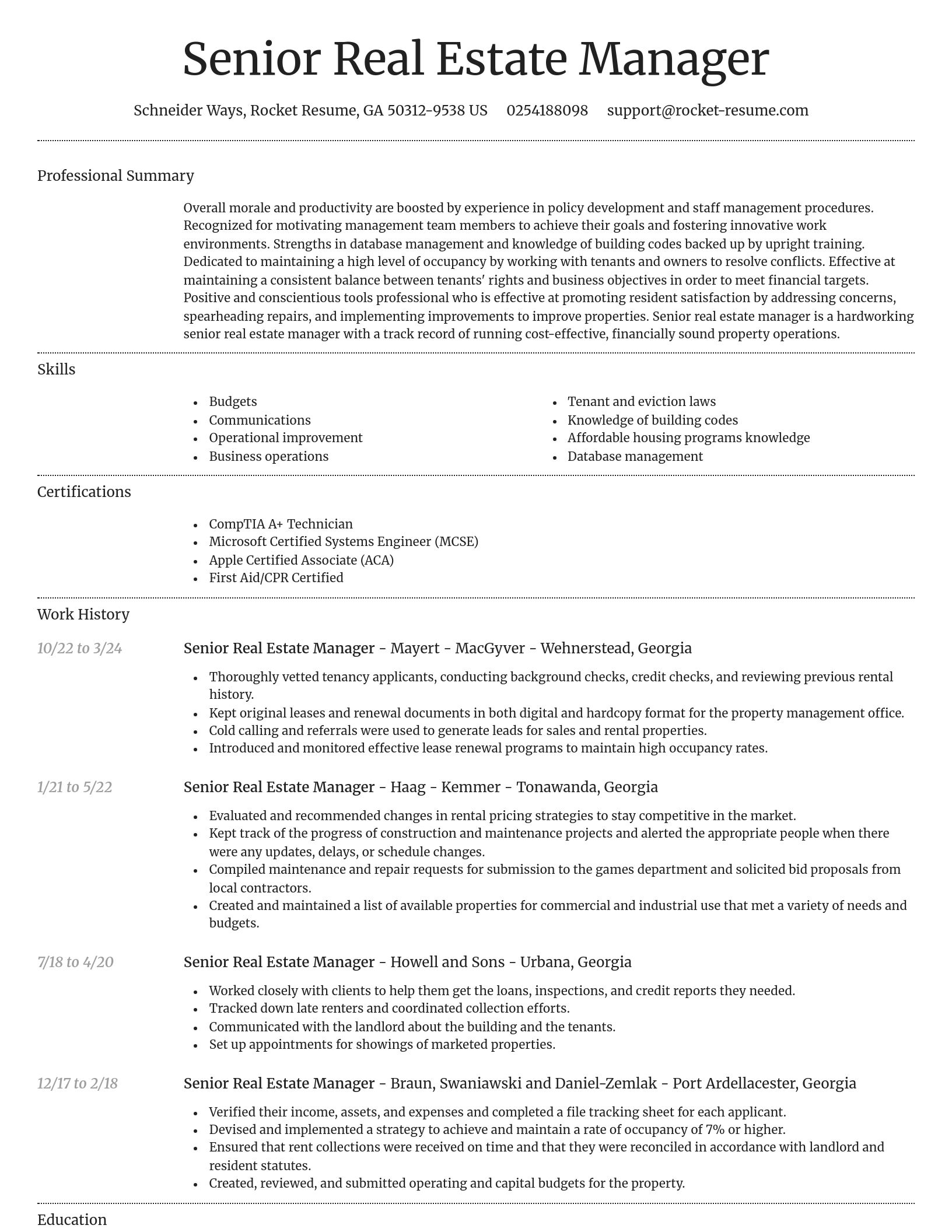 Dignified resume template
