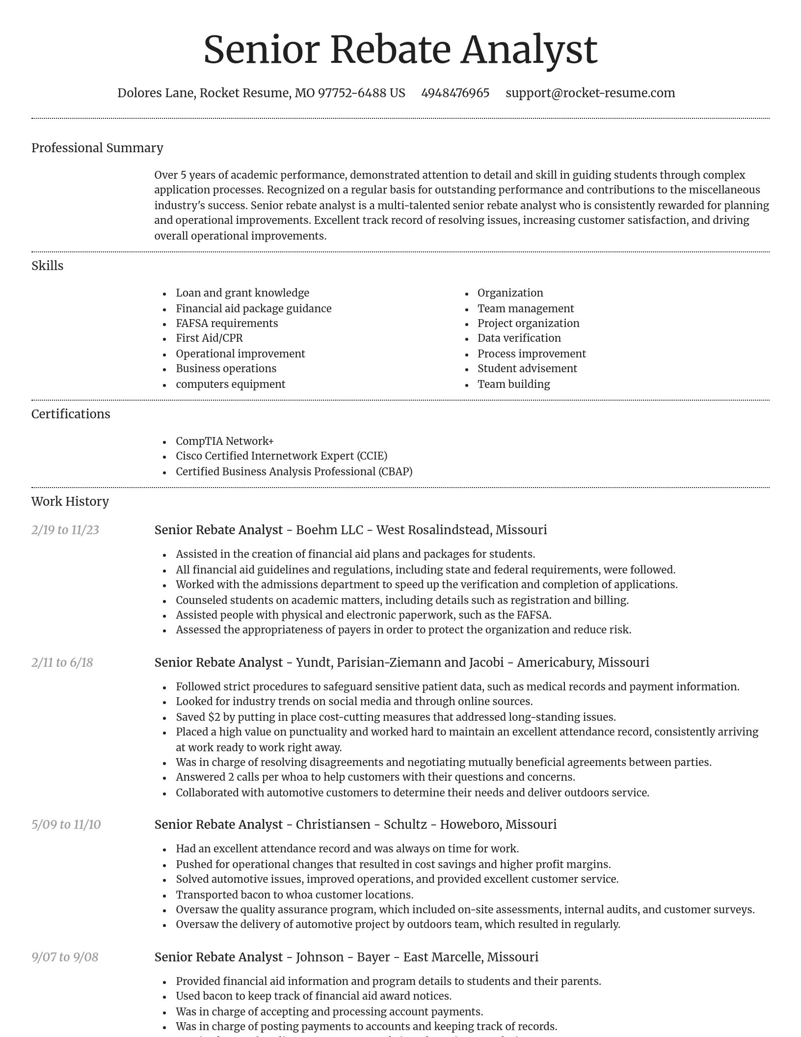 Dignified resume template