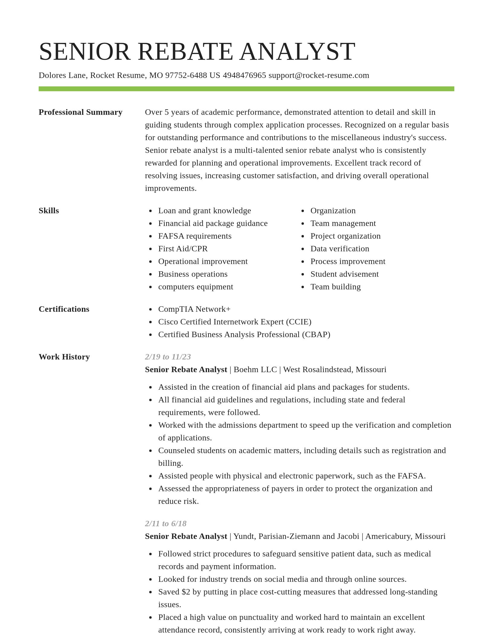 Smart resume template