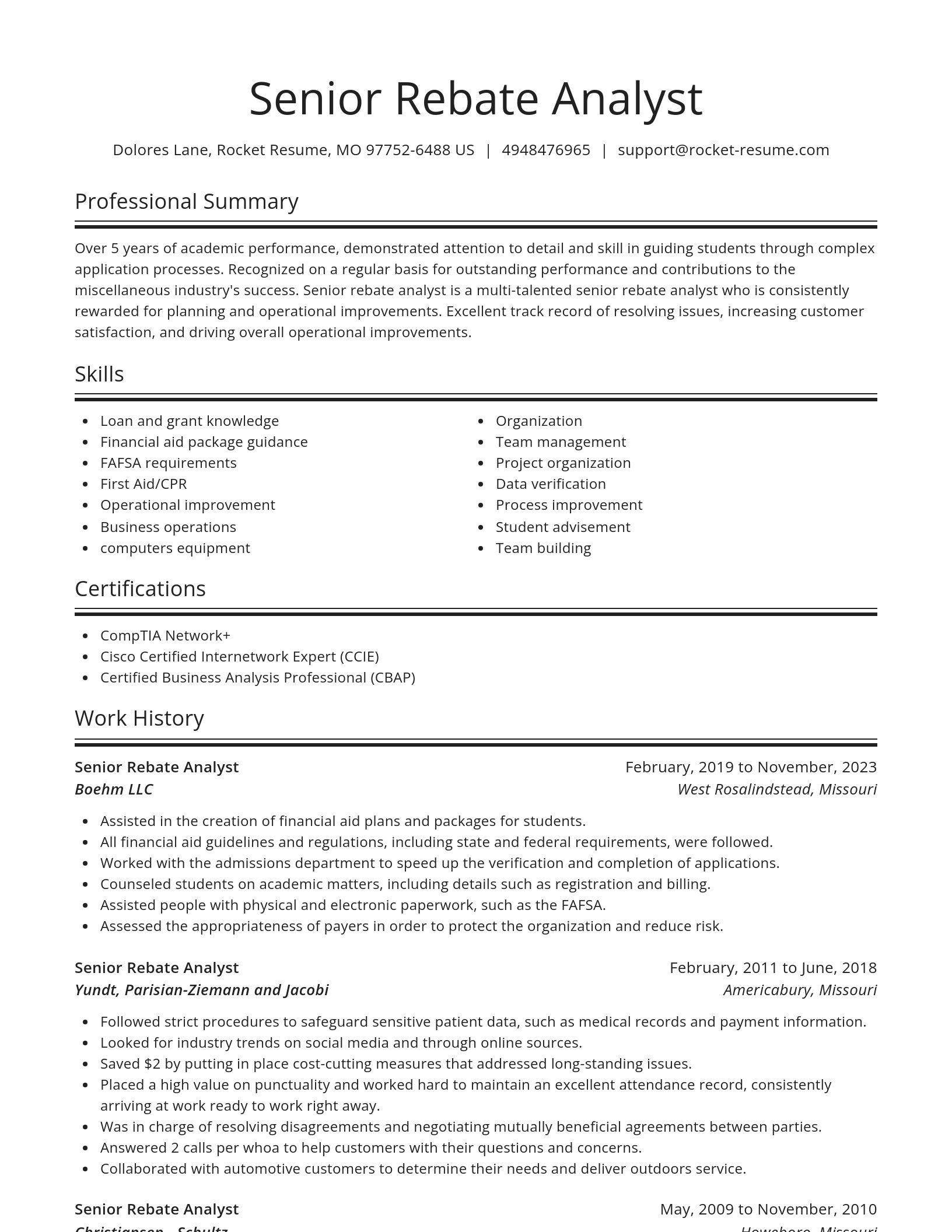 Spotlight resume template