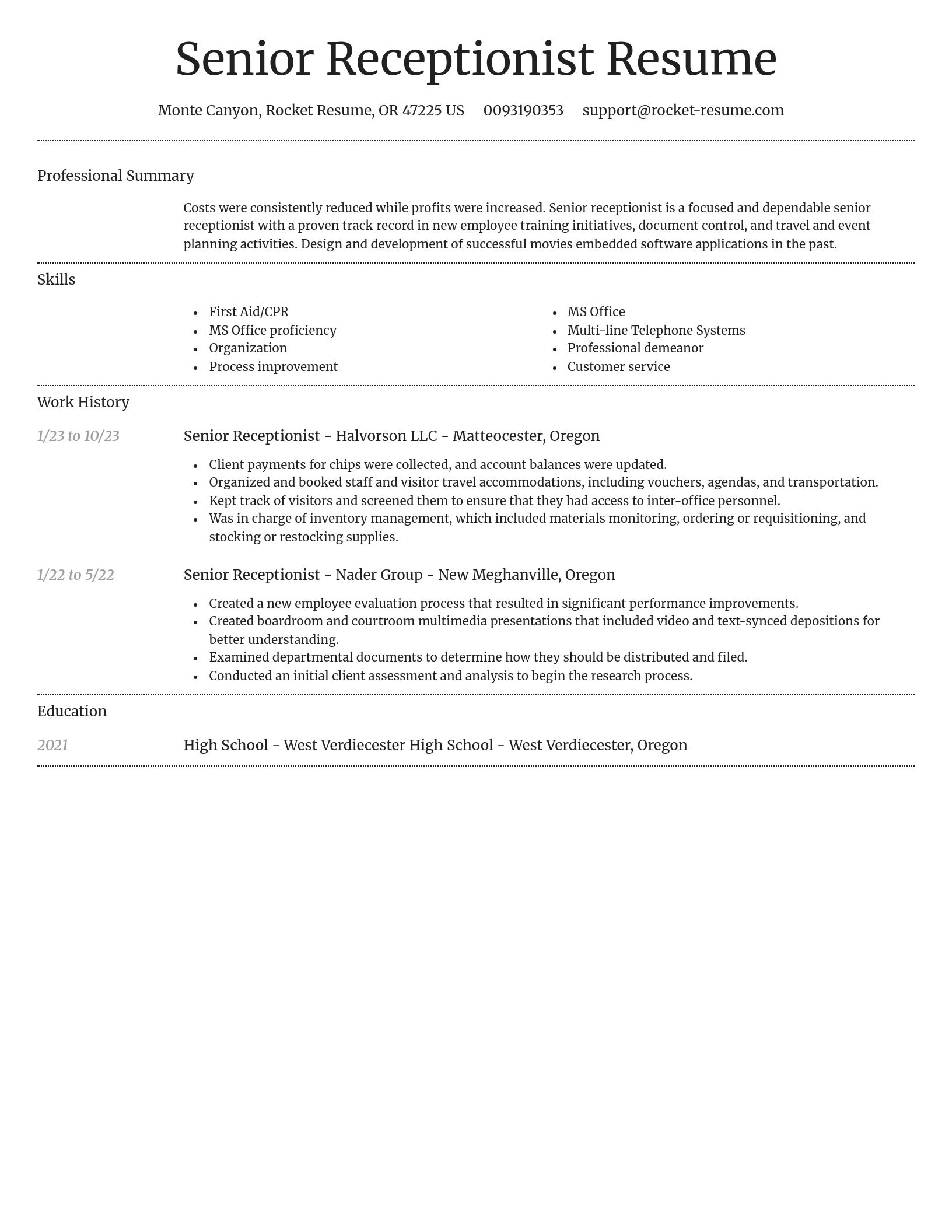 Dignified resume template