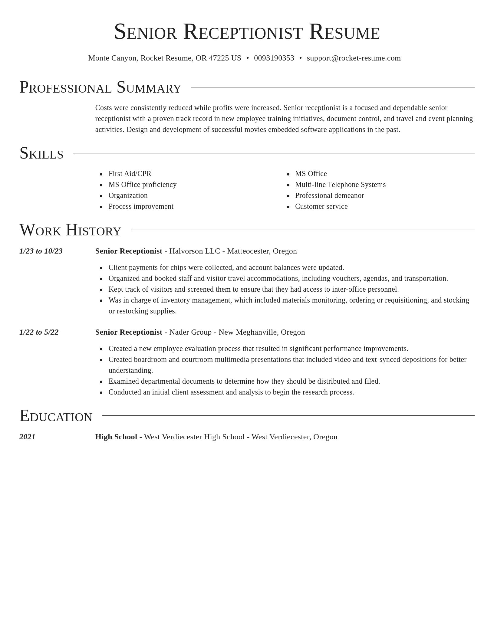 Director resume template