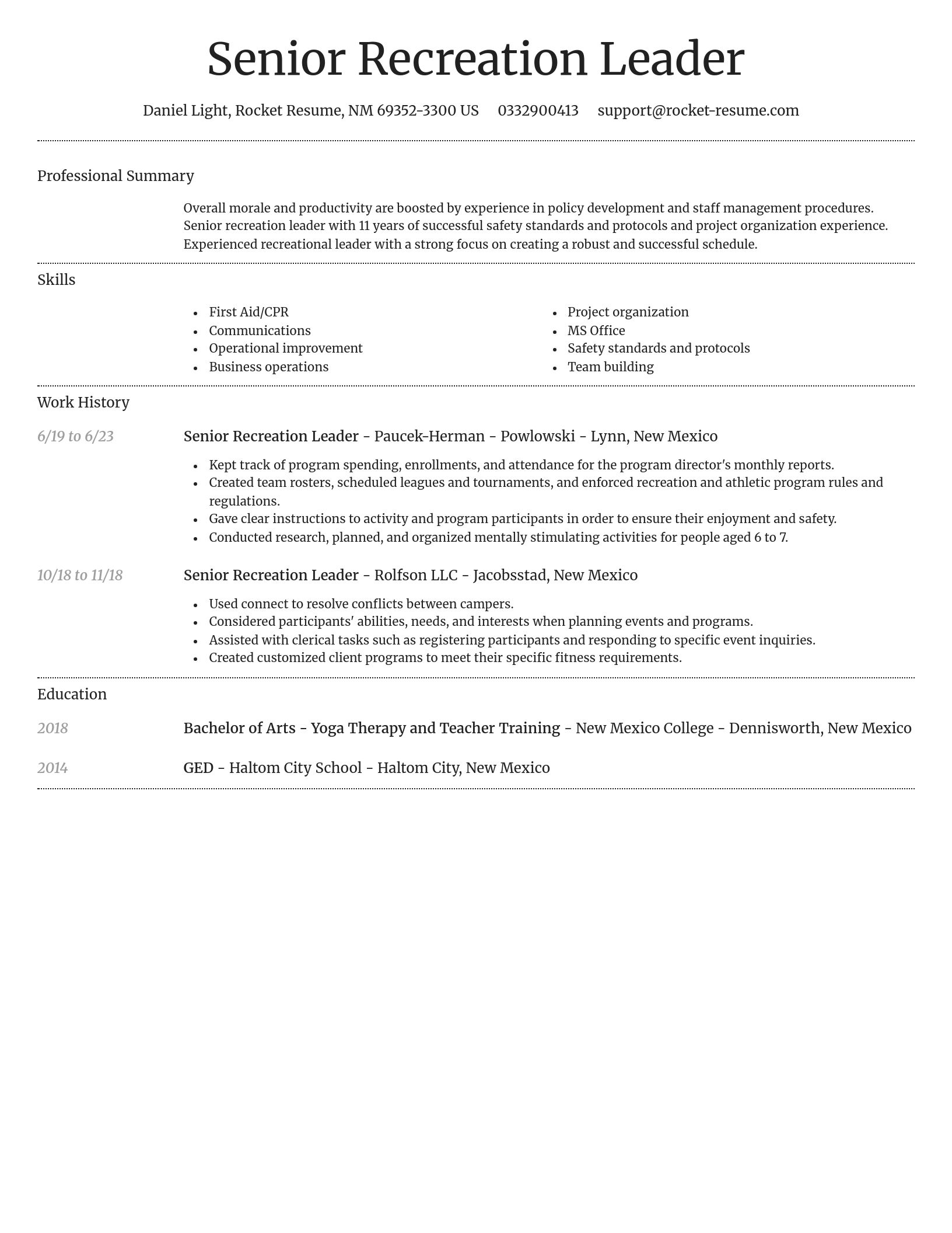 Dignified resume template