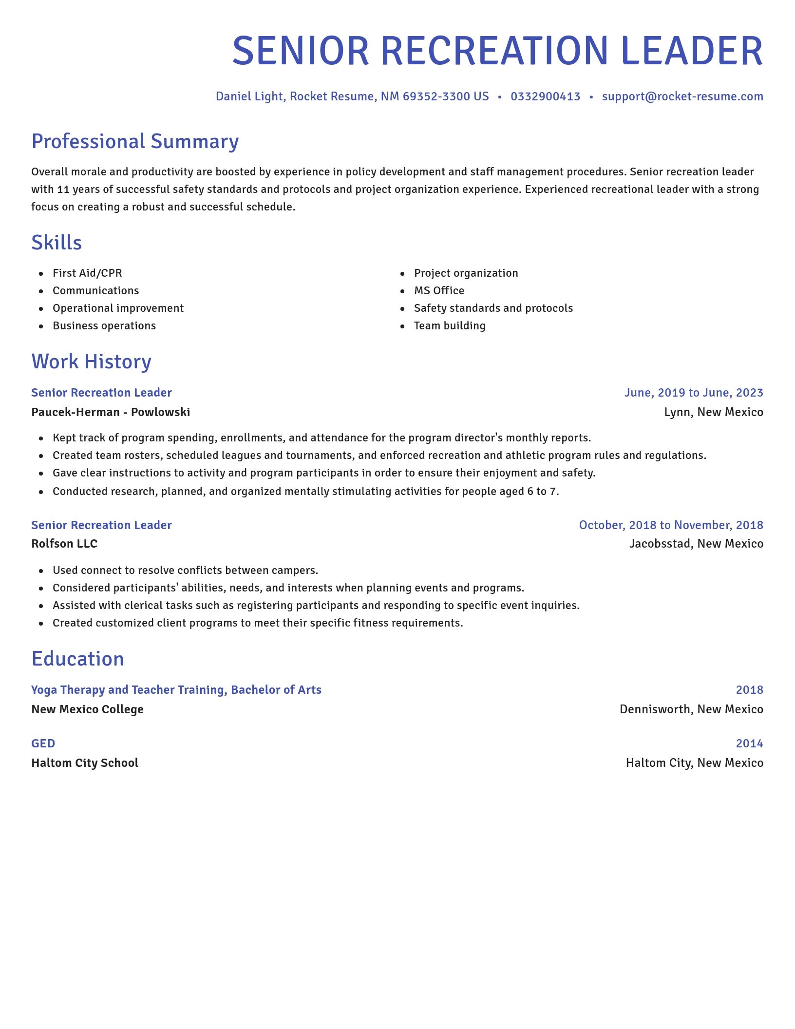 Novel resume template