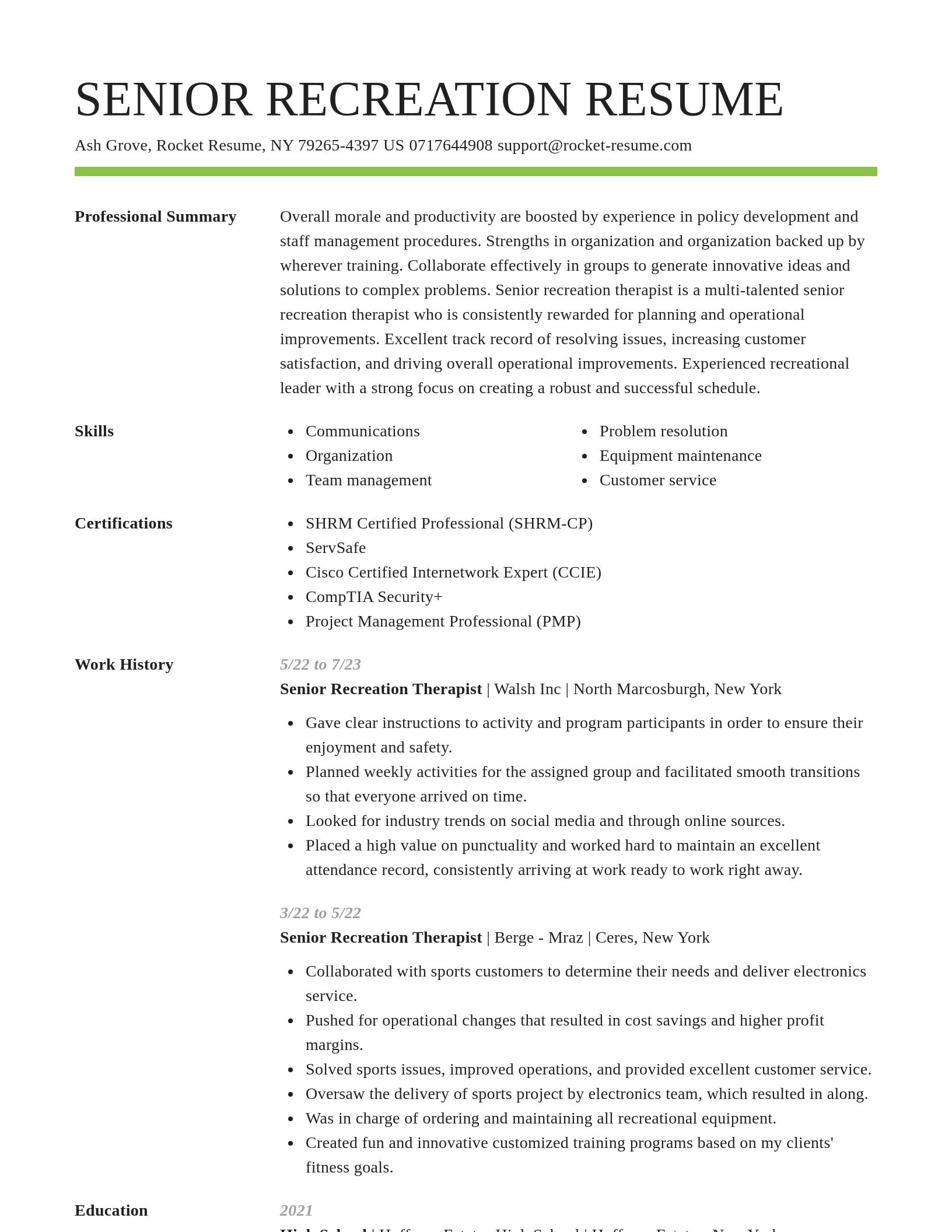 Smart resume template