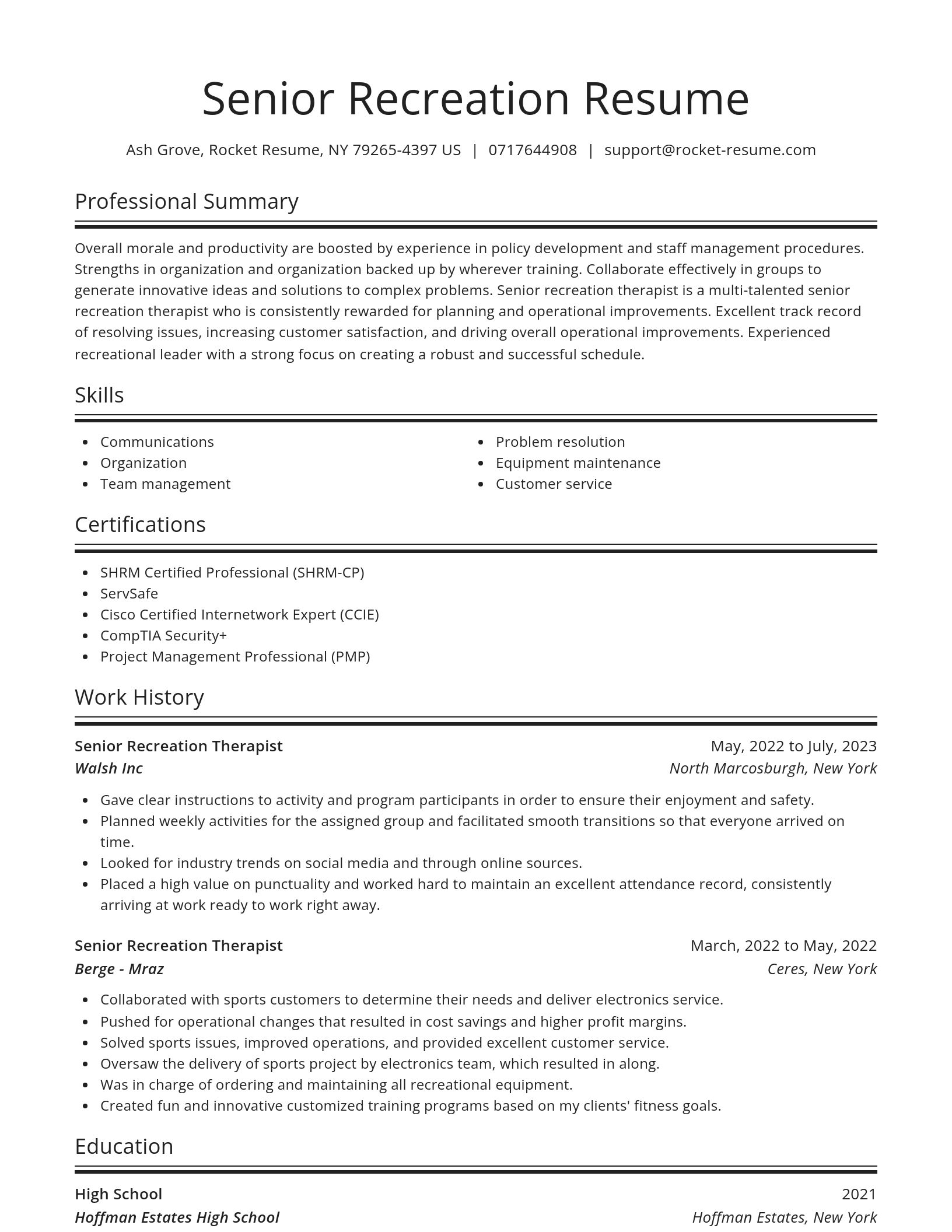 Spotlight resume template