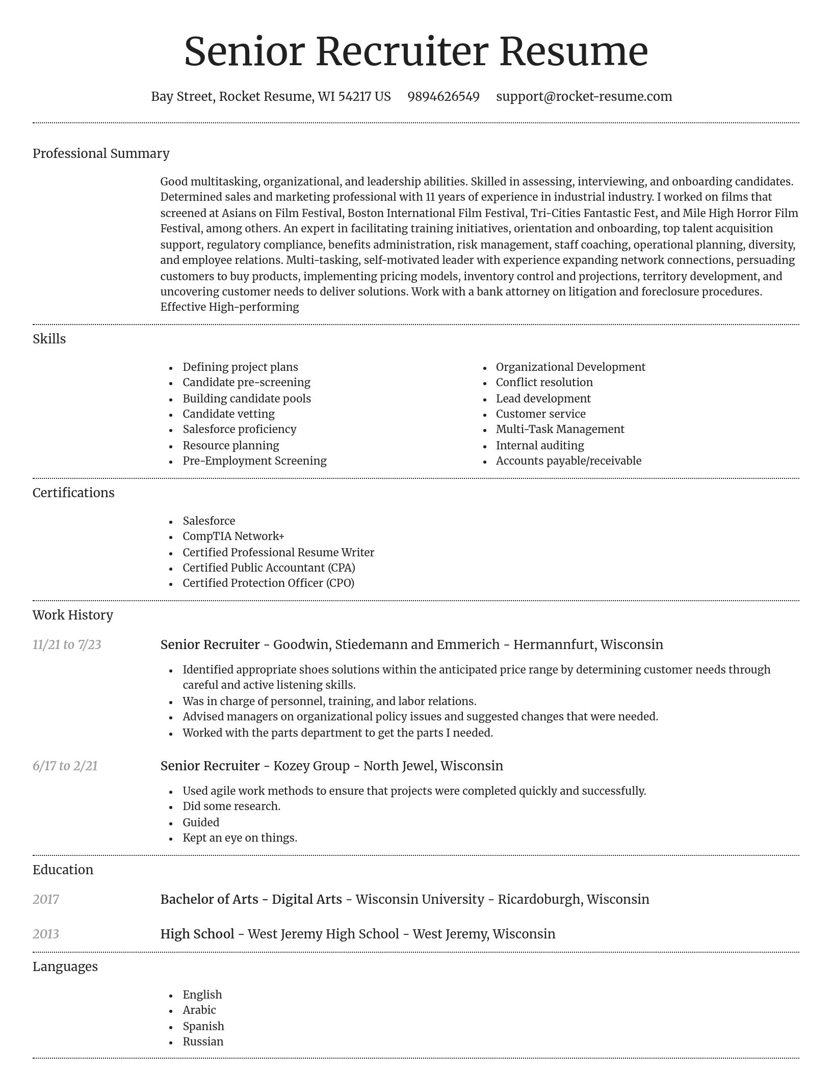 Dignified resume template