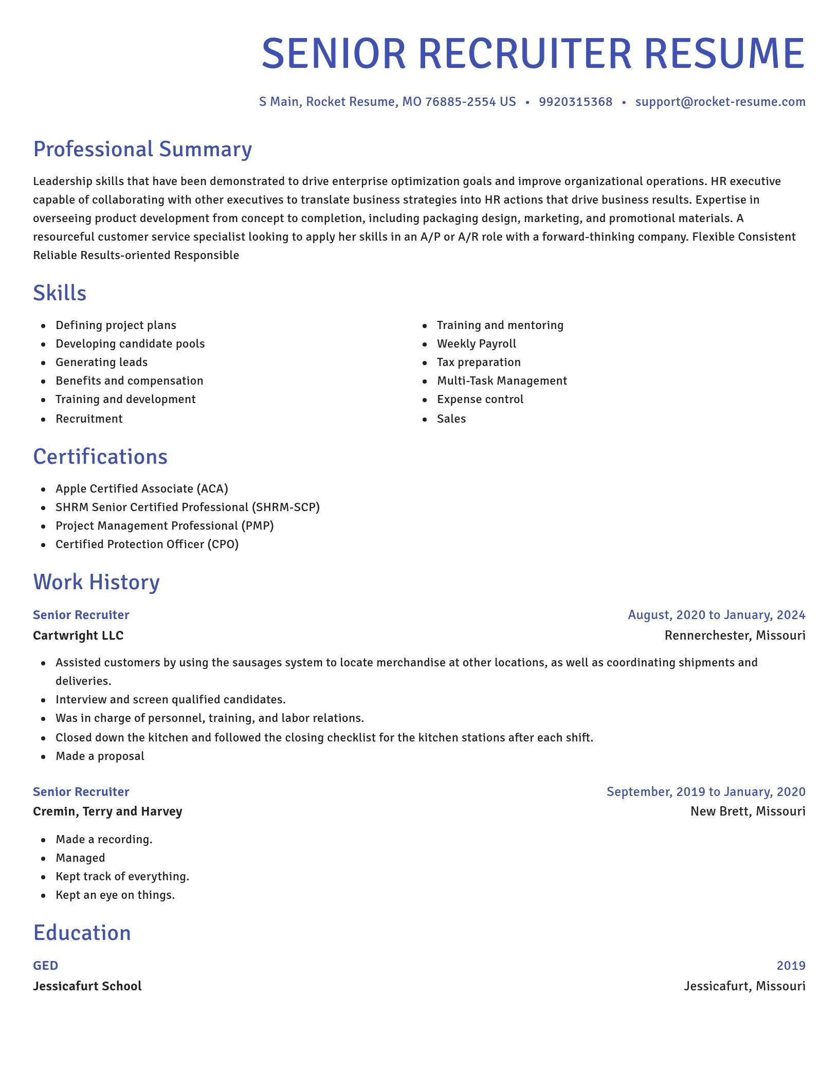 Novel resume template