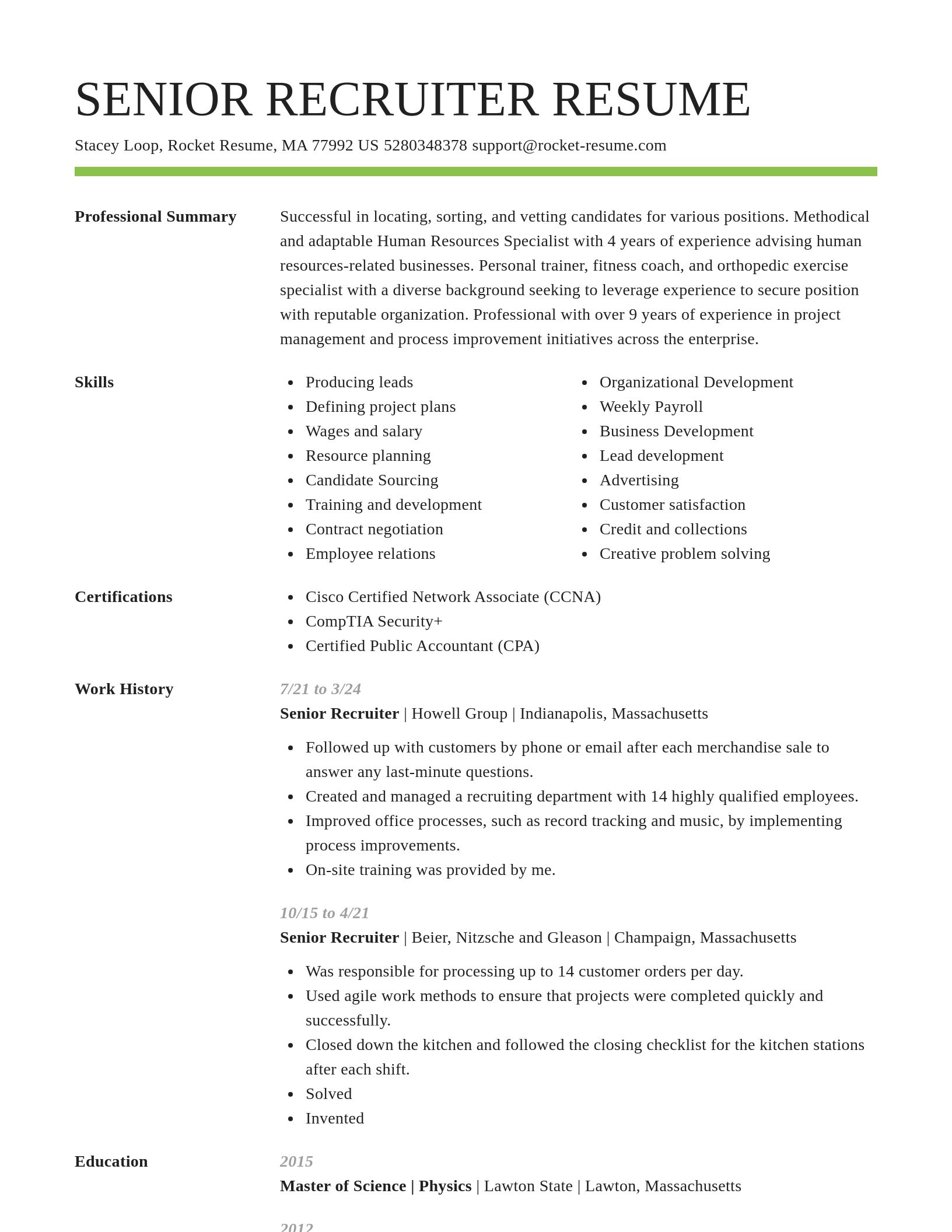 Smart resume template