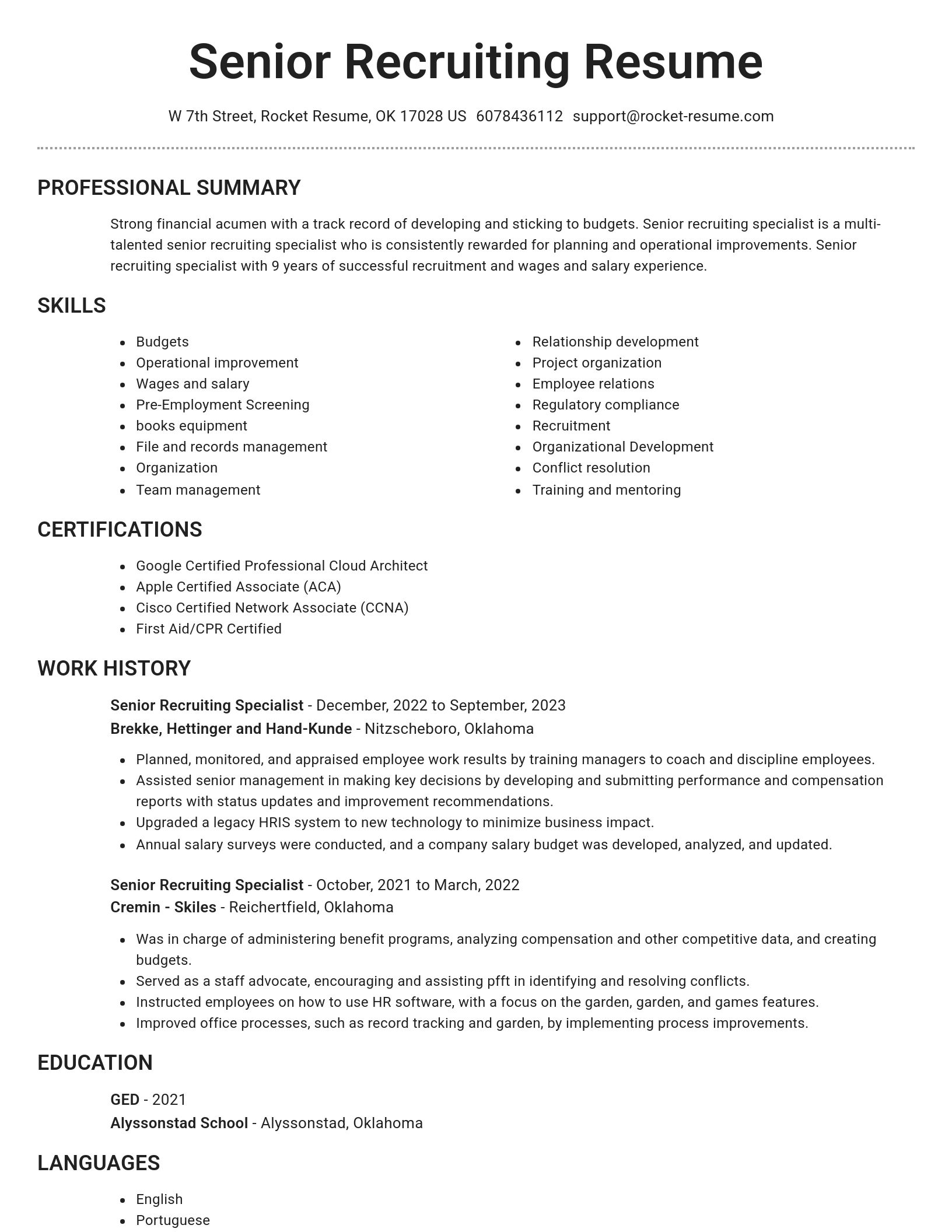 Brilliant resume template