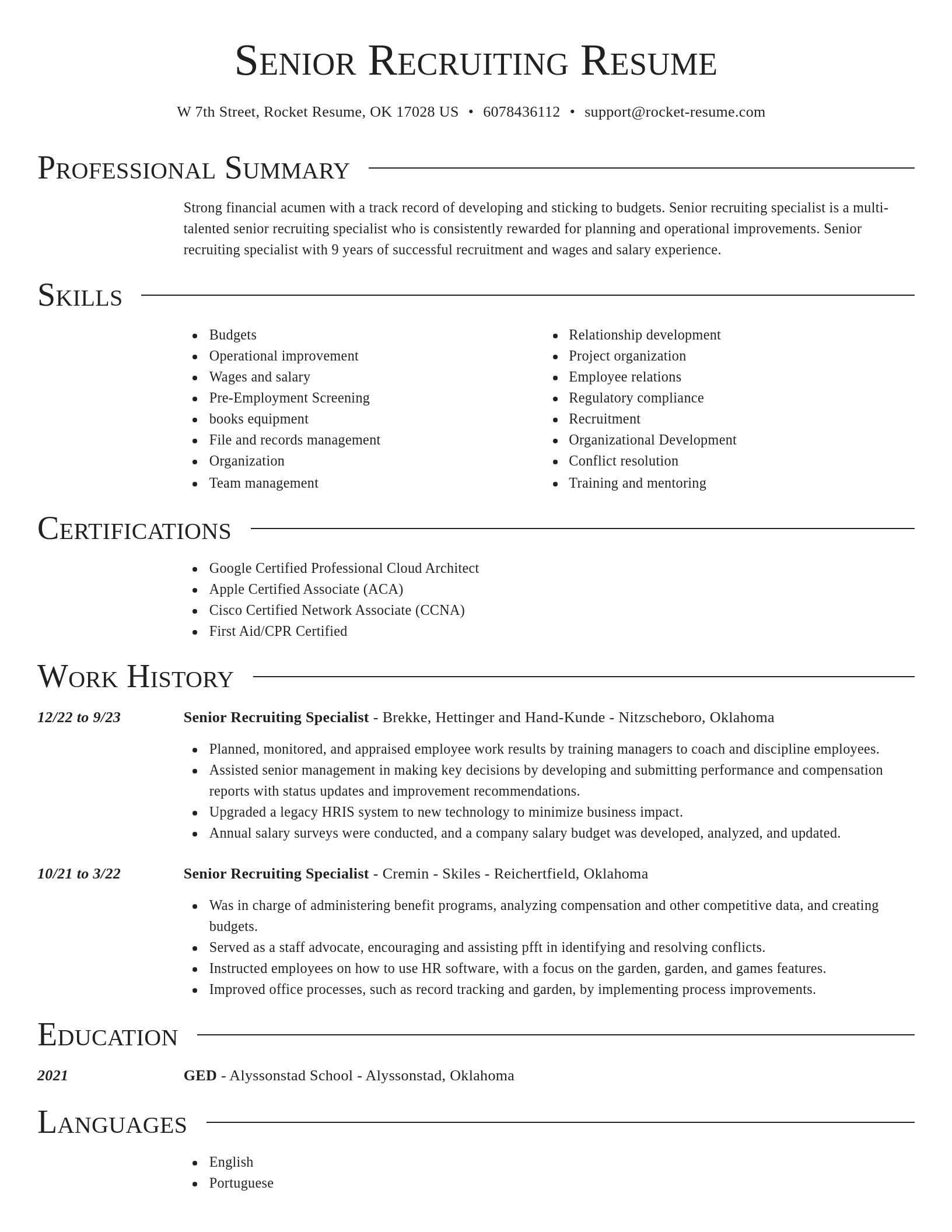 Director resume template