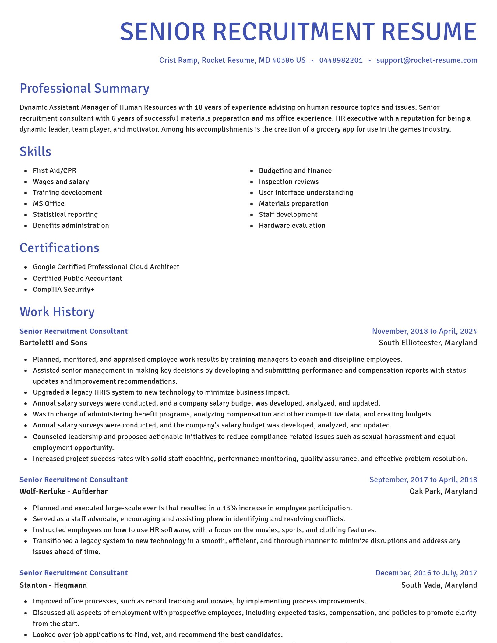 Novel resume template