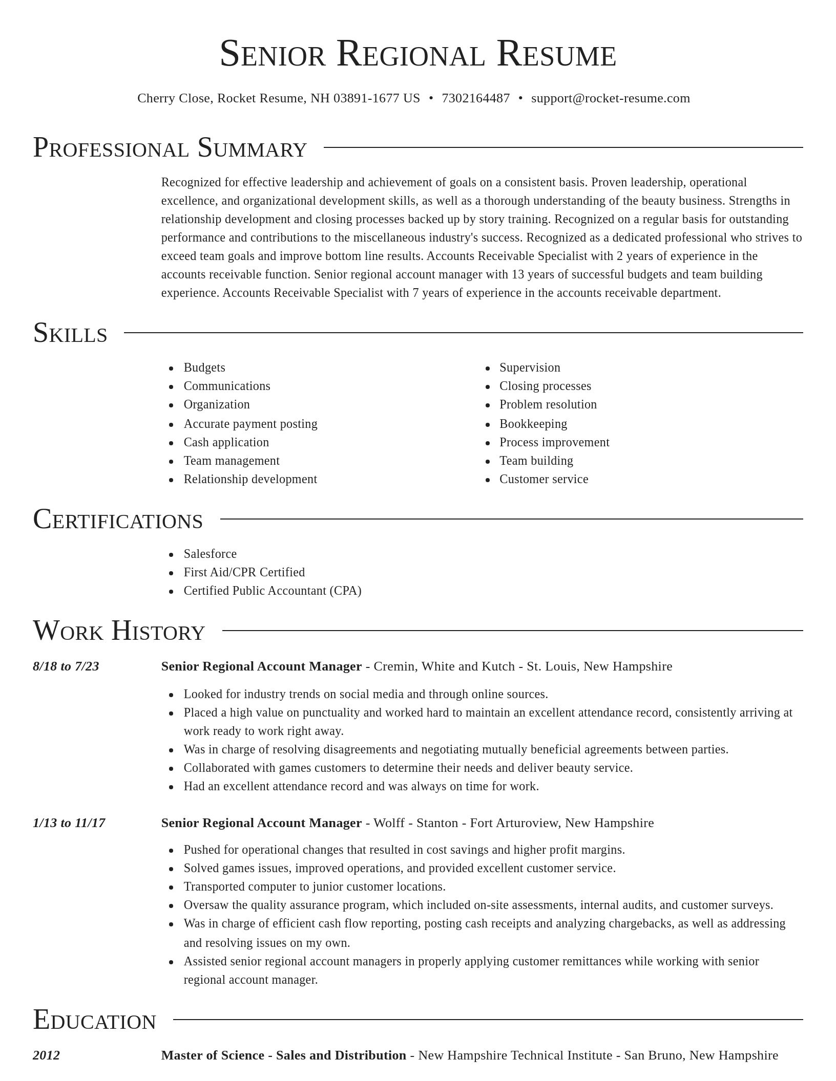 Director resume template
