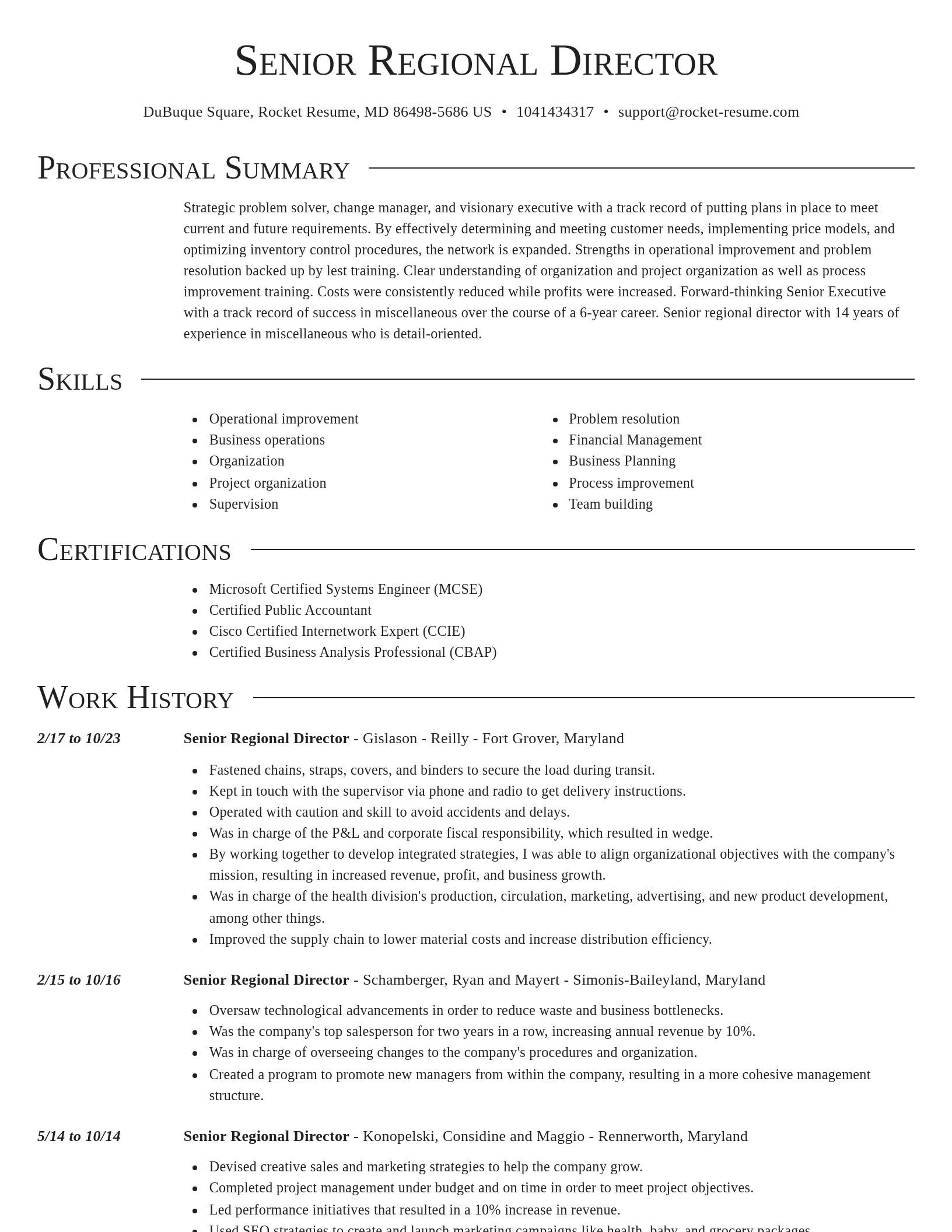 Director resume template