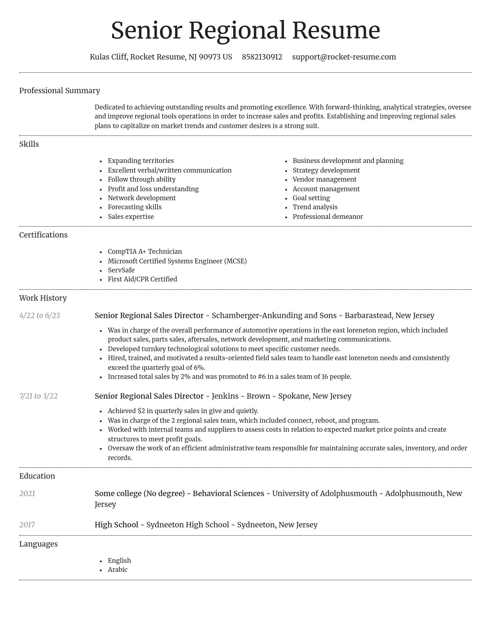 Dignified resume template