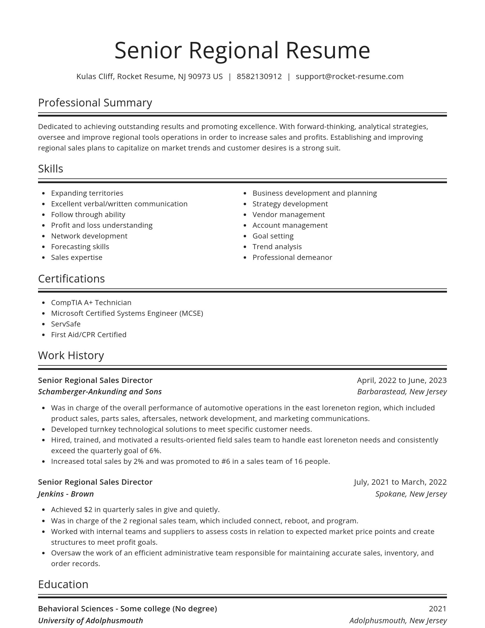 Spotlight resume template