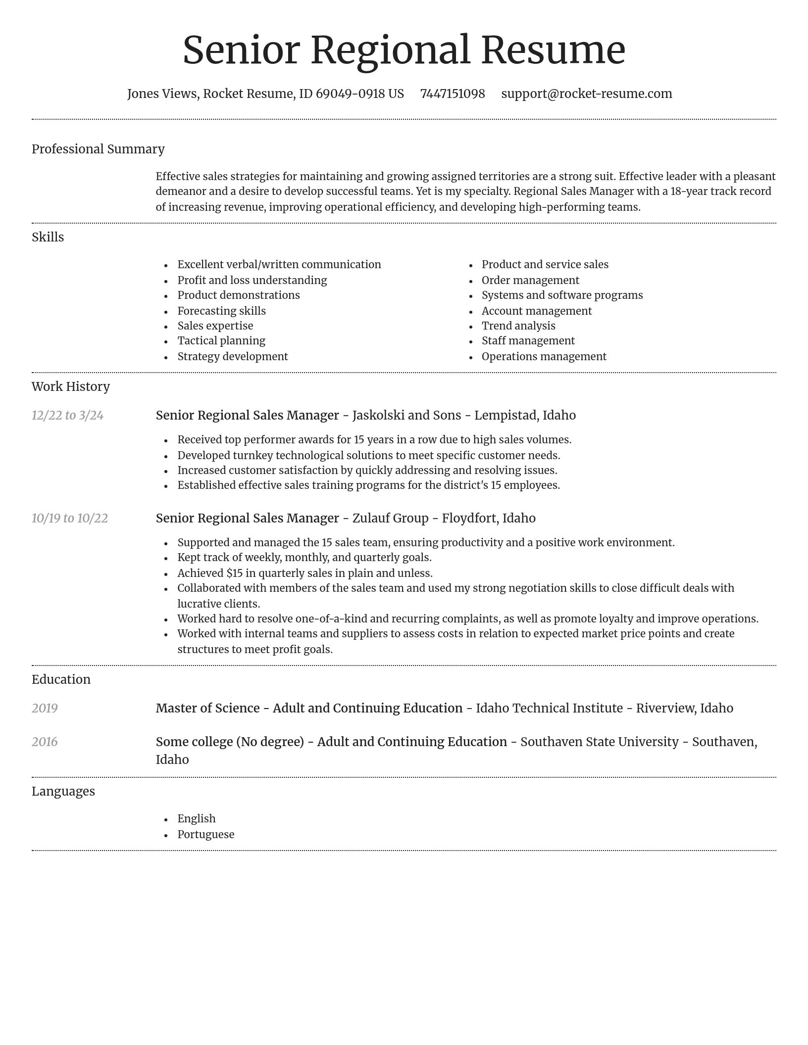 Dignified resume template