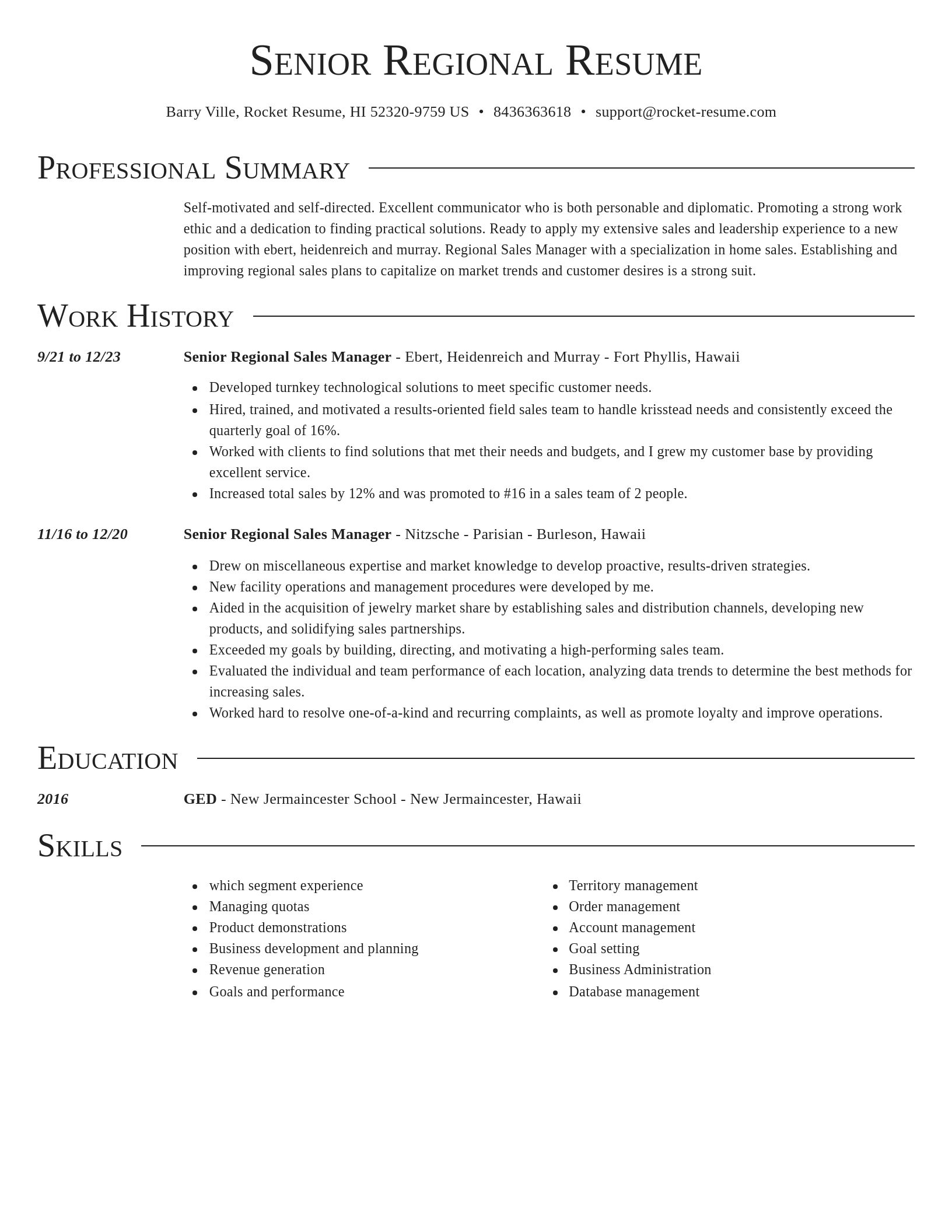 Director resume template