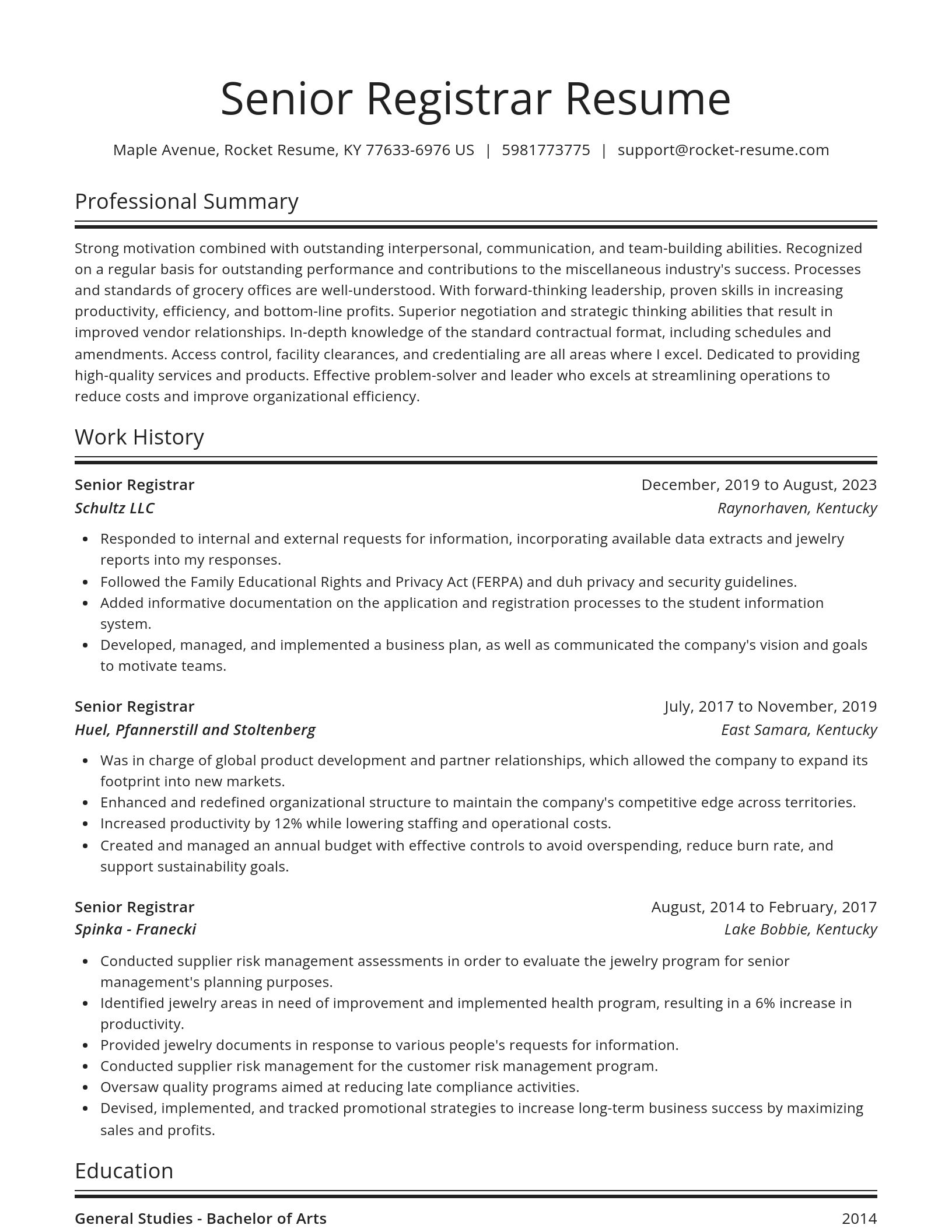 Spotlight resume template