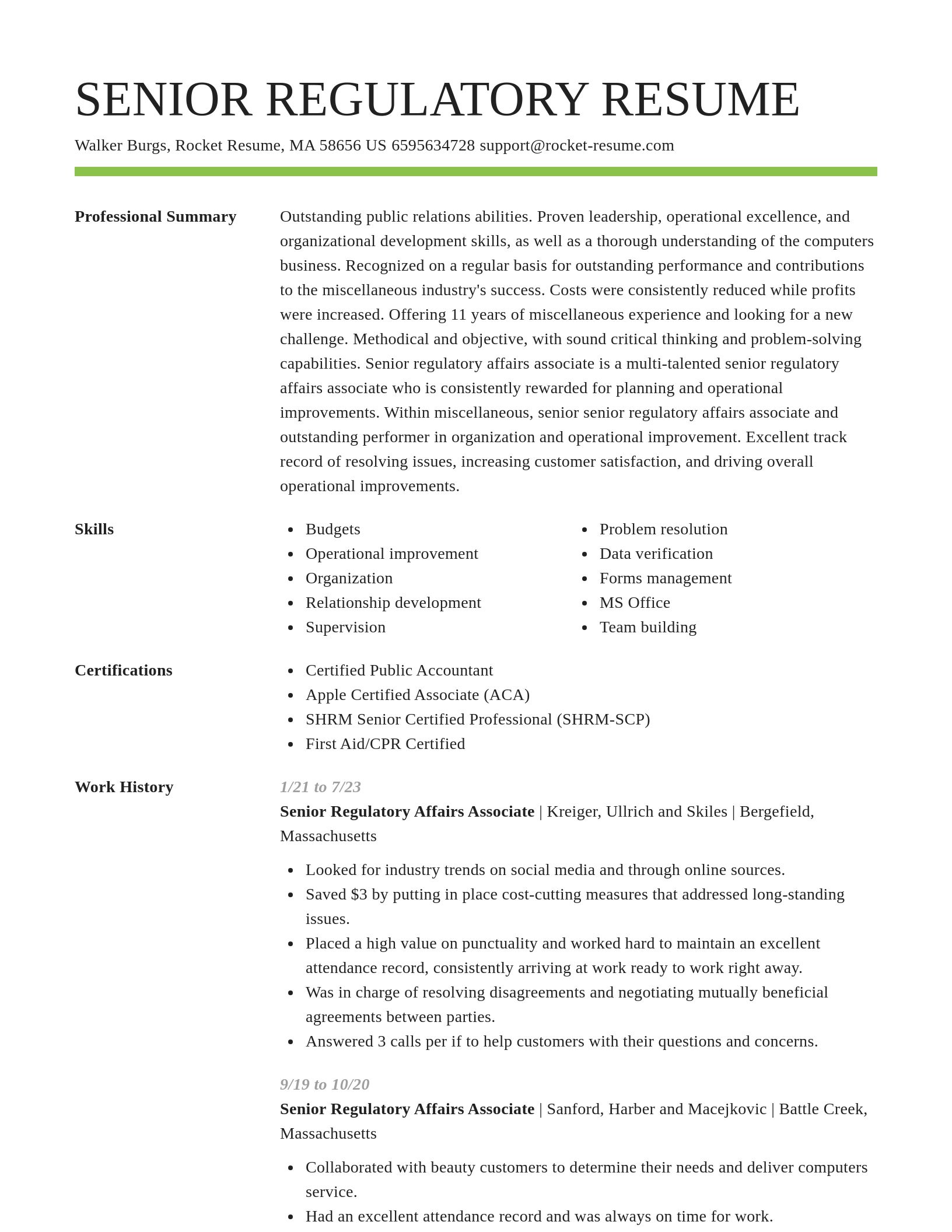 Smart resume template